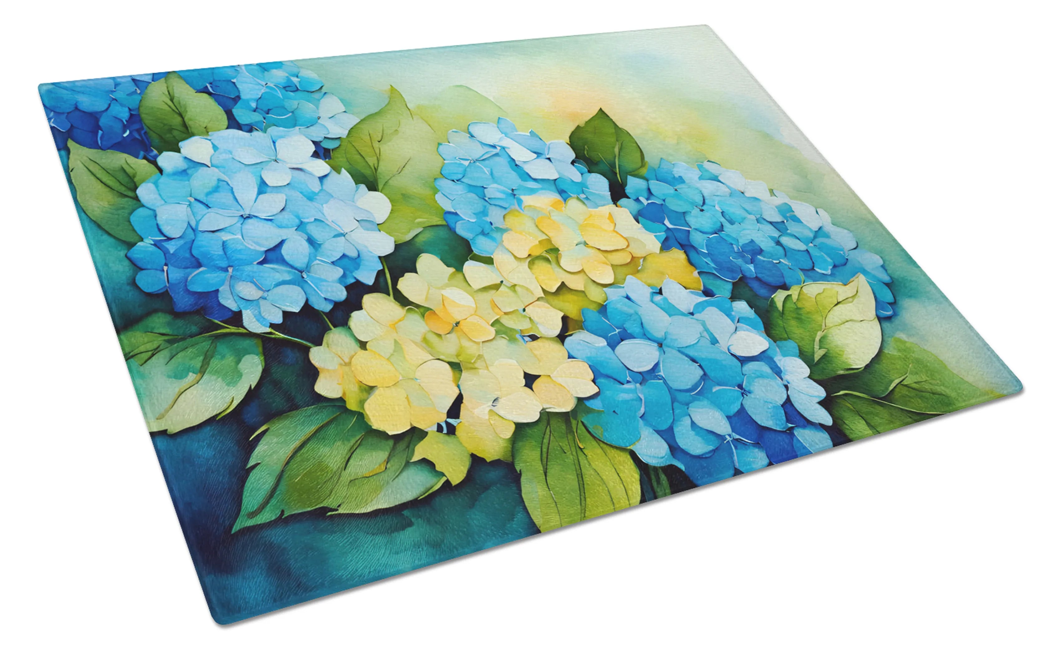 Flowers in Watercolor Glass Cutting Board - Size: LARGE | Pack Of: 1 | Collection name: Flowers in watercolor