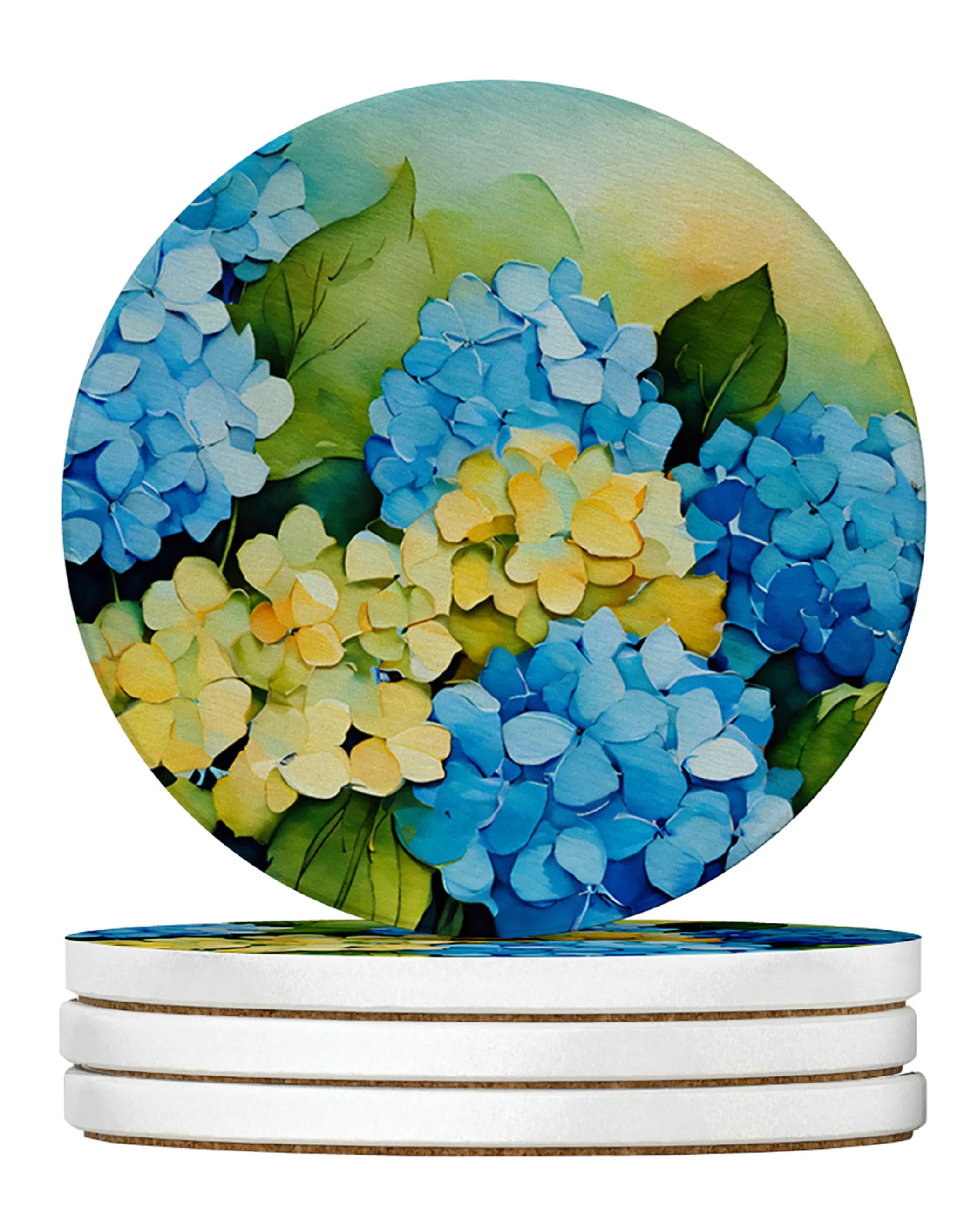 Flowers in Watercolor Large Sandstone Coasters