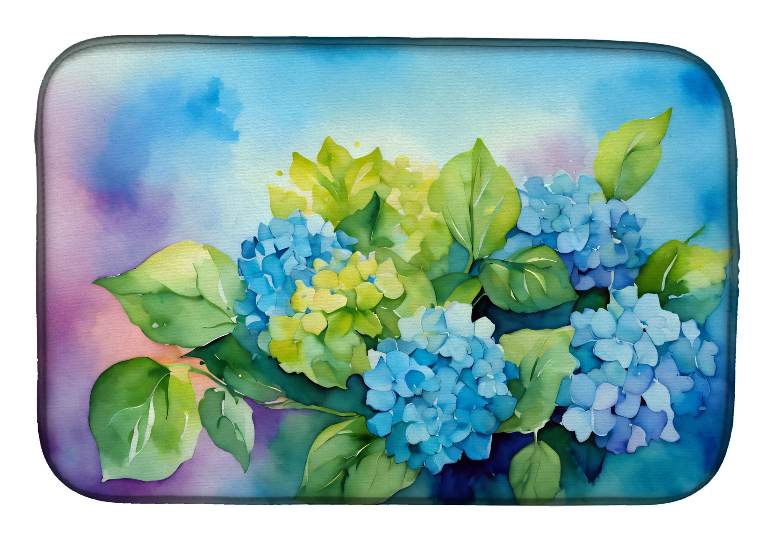 Flowers in Watercolor Dish Drying Mat - Size: 14  X 21" | Pack Of: 1 | Collection name: Flowers in watercolor