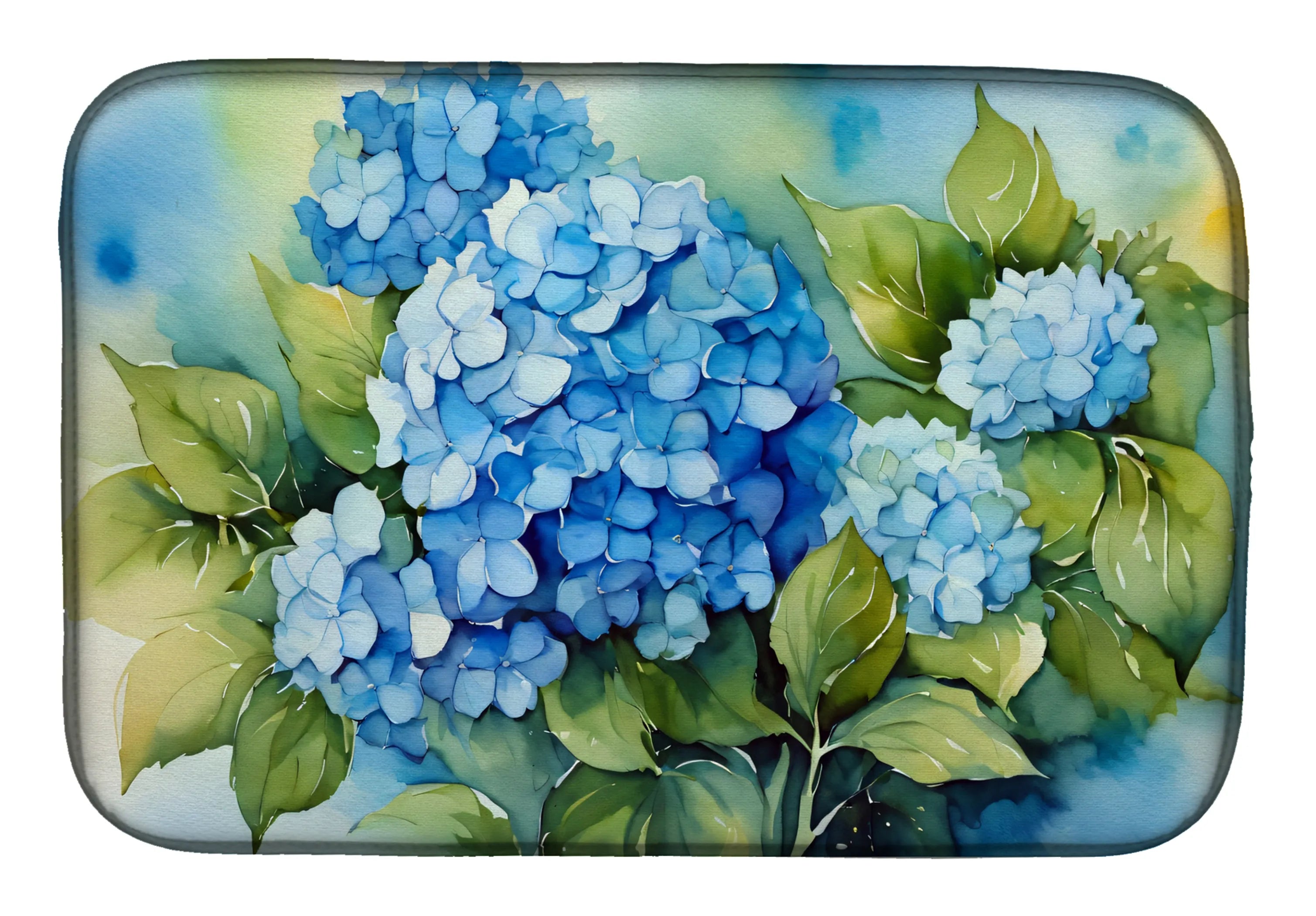 Flowers in Watercolor Dish Drying Mat - Size: 14  X 21" | Pack Of: 1 | Collection name: Flowers in watercolor