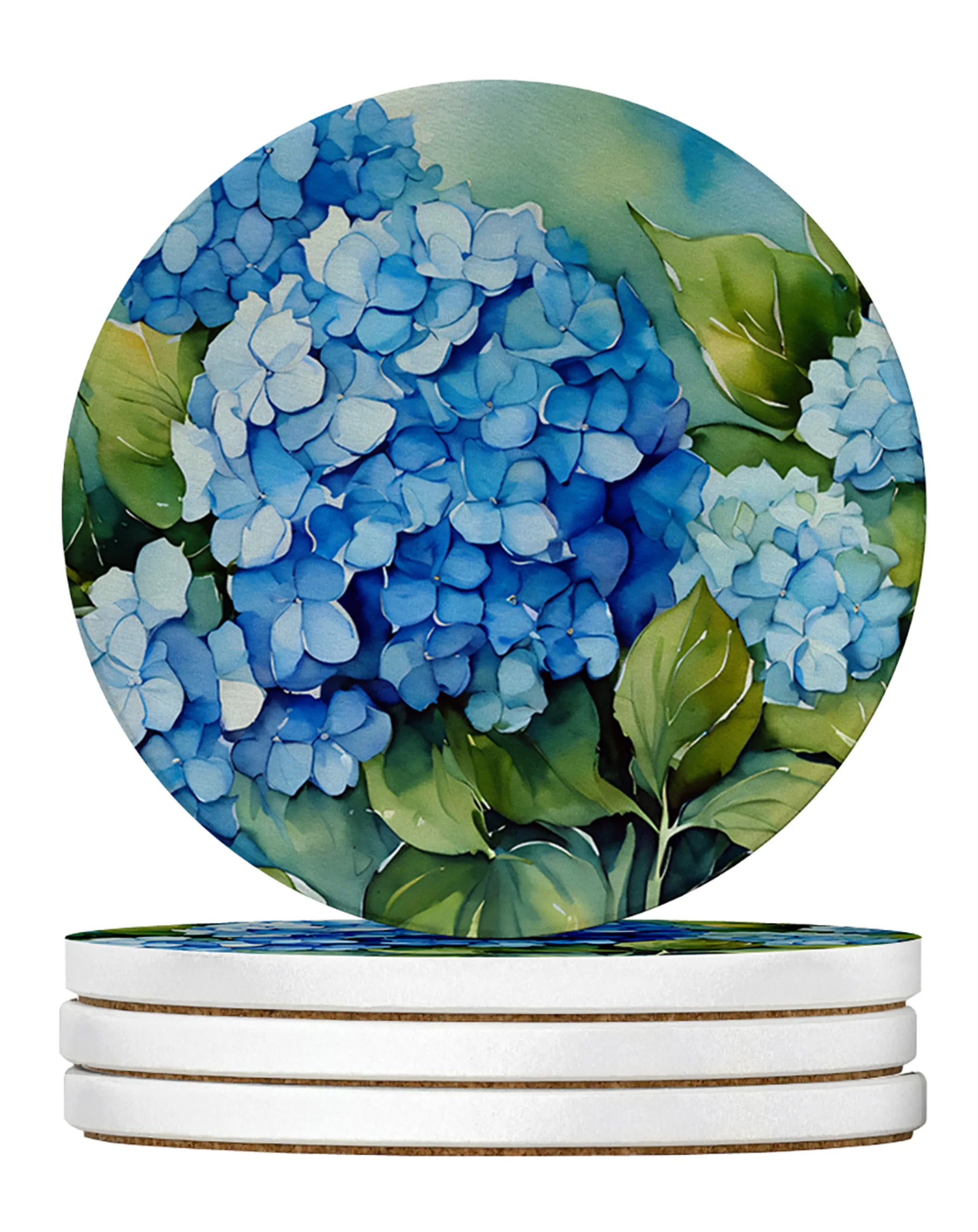 Flowers in Watercolor Large Sandstone Coasters