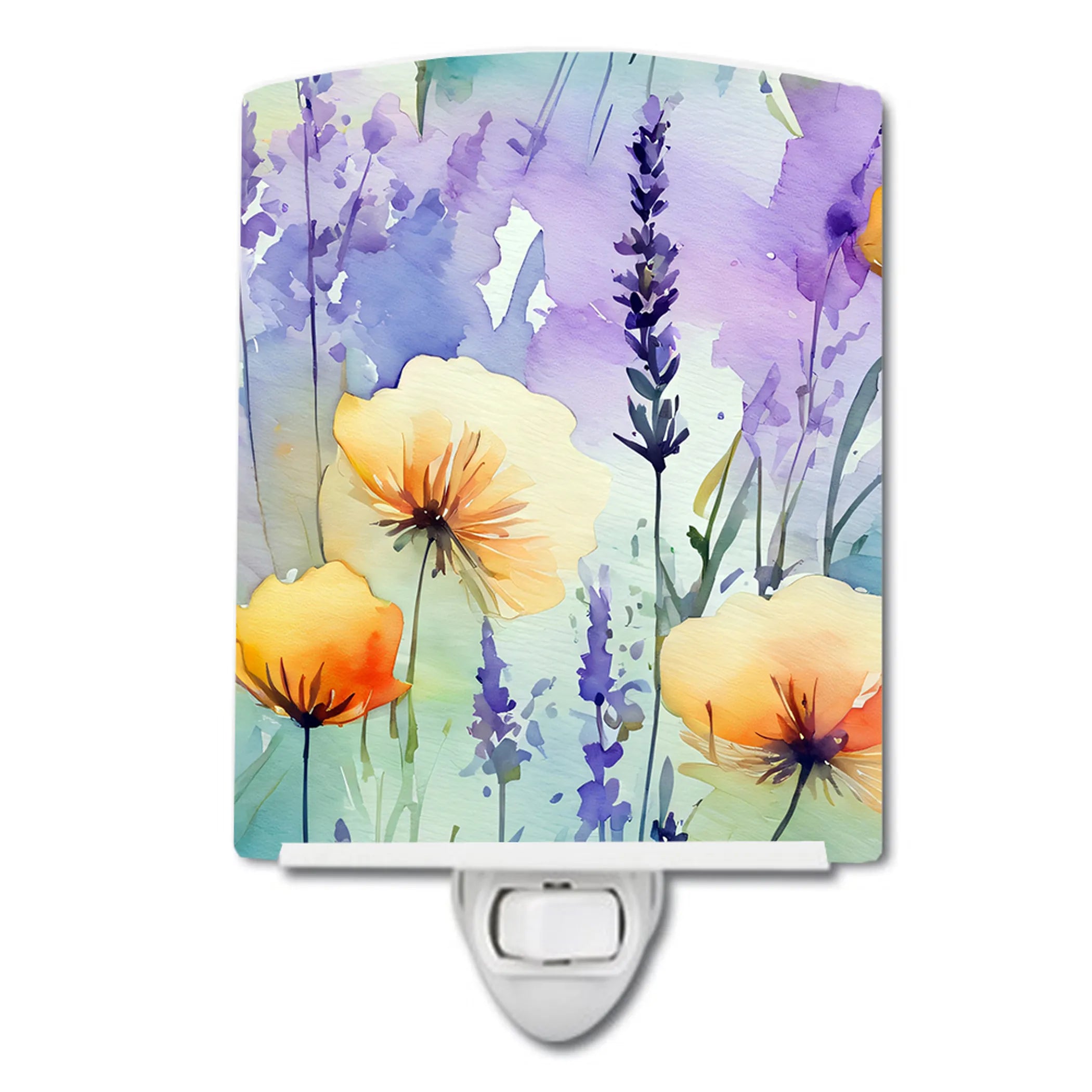 Flowers in Watercolor Ceramic Night Light - Pack Of: 1 | Collection name: Flowers in watercolor