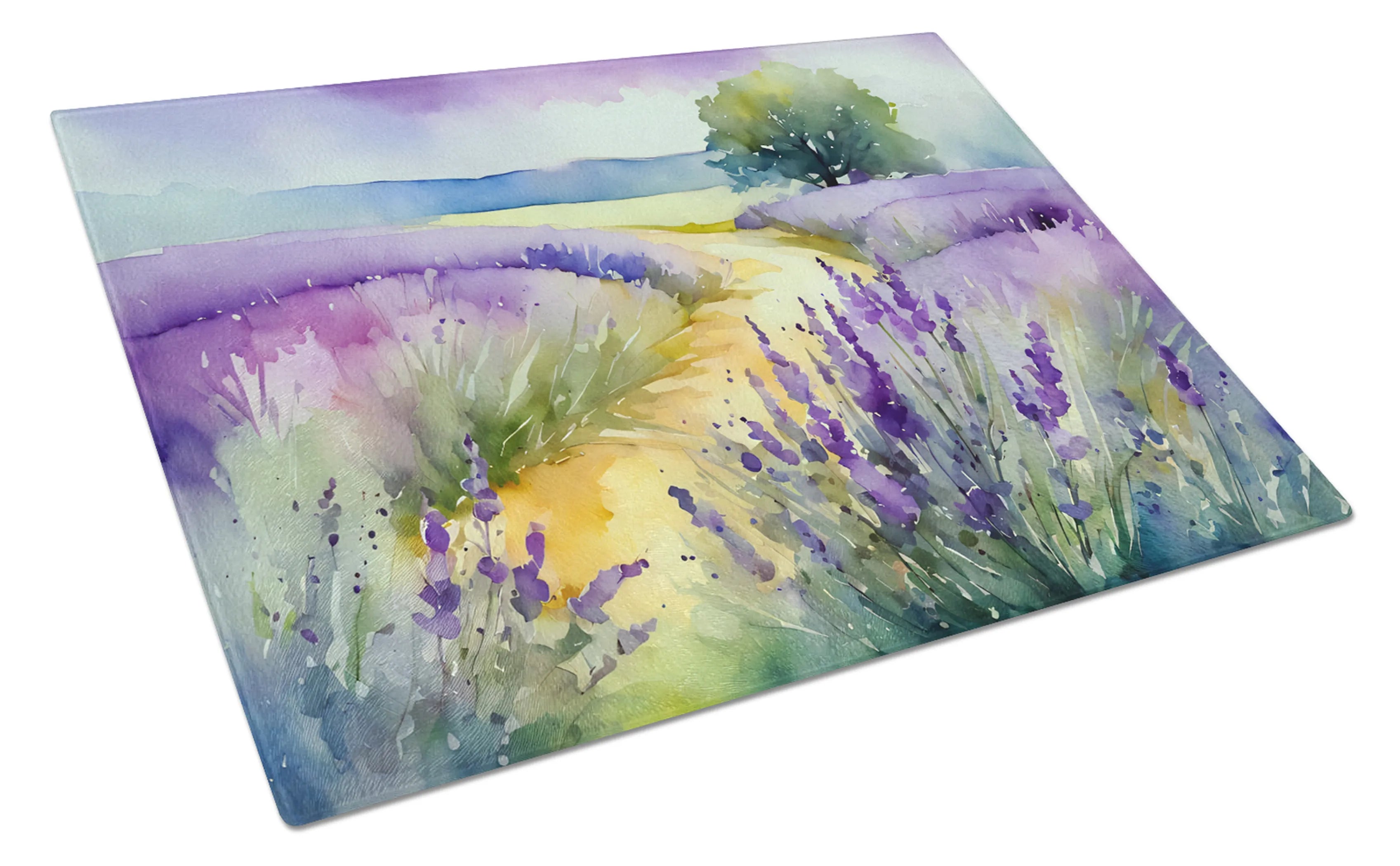 Flowers in Watercolor Glass Cutting Board - Size: LARGE | Pack Of: 1 | Collection name: Flowers in watercolor