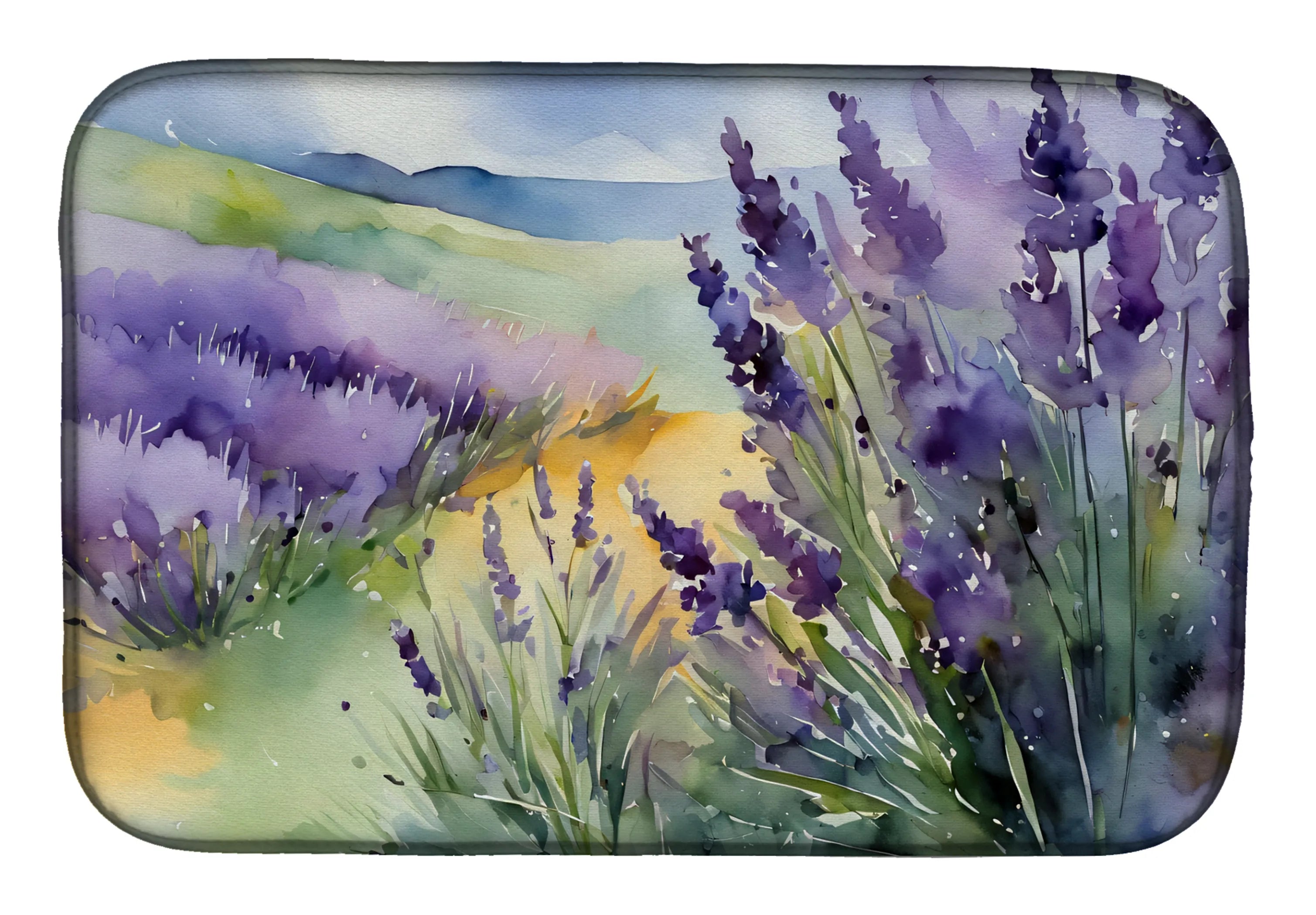 Flowers in Watercolor Dish Drying Mat - Size: 14  X 21" | Pack Of: 1 | Collection name: Flowers in watercolor
