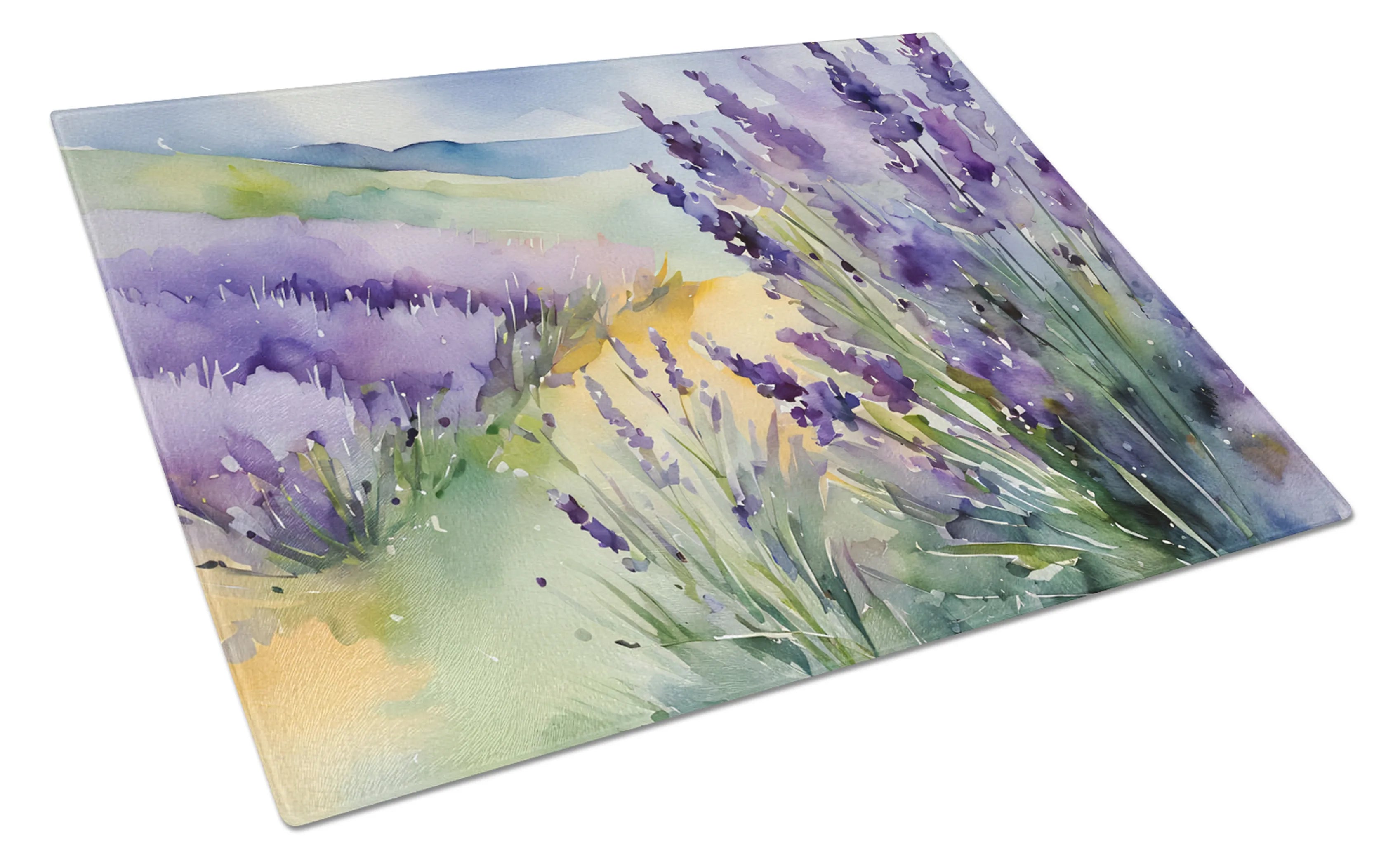 Flowers in Watercolor Glass Cutting Board - Size: LARGE | Pack Of: 1 | Collection name: Flowers in watercolor