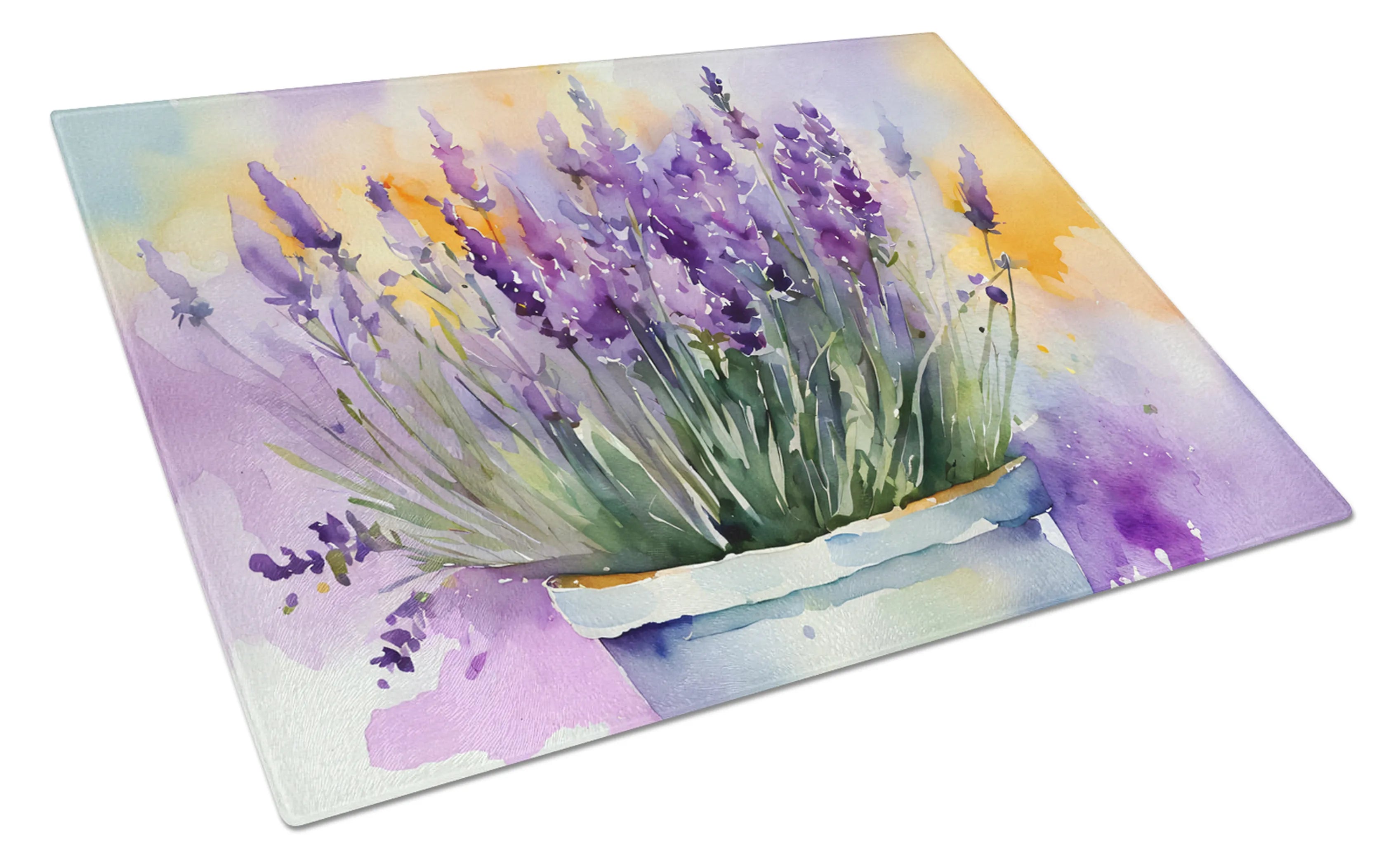 Flowers in Watercolor Glass Cutting Board - Size: LARGE | Pack Of: 1 | Collection name: Flowers in watercolor