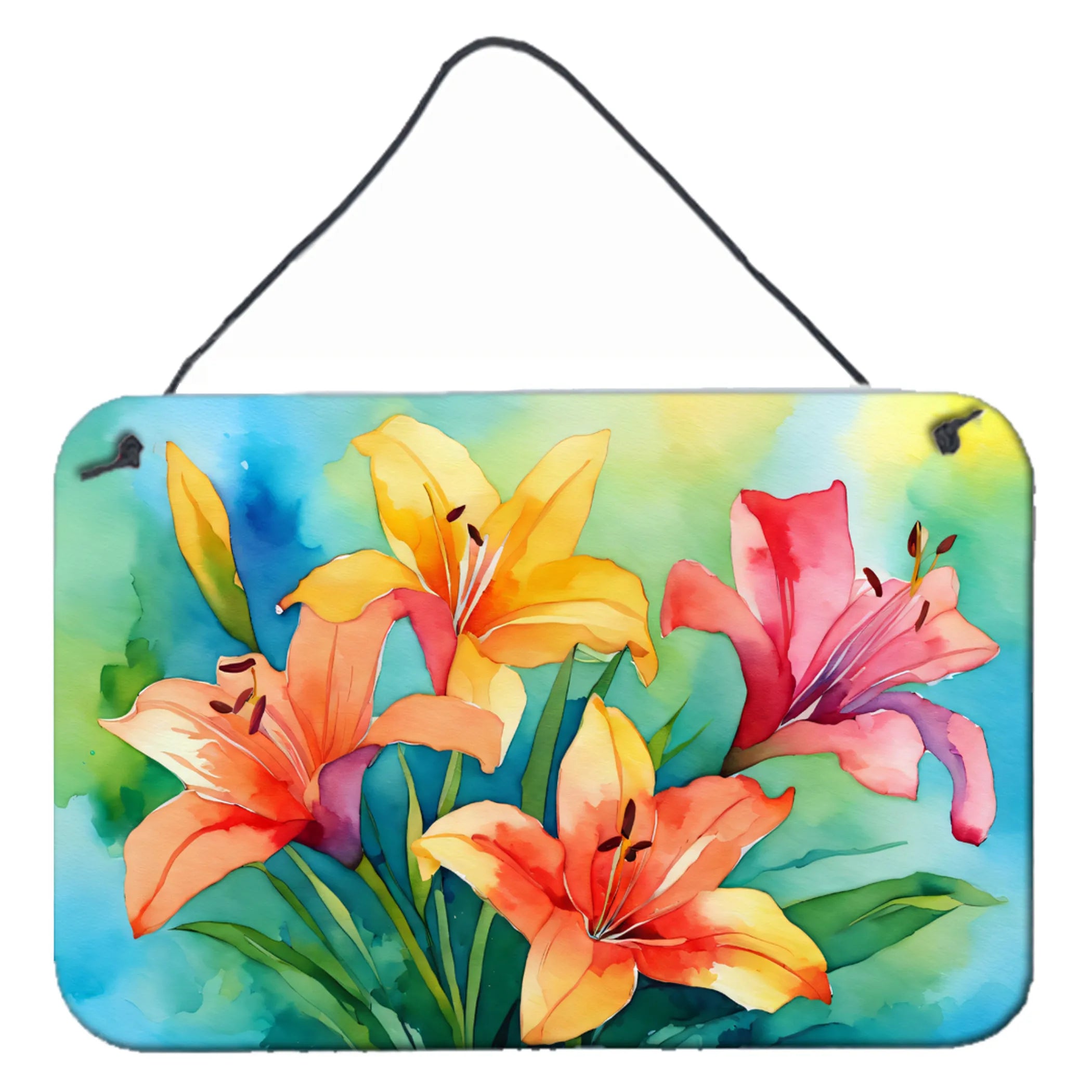 Flowers in Watercolor Wall or Door Hanging Prints - Size: 8HX12W | Pack Of: 1 | Collection name: Flowers in watercolor