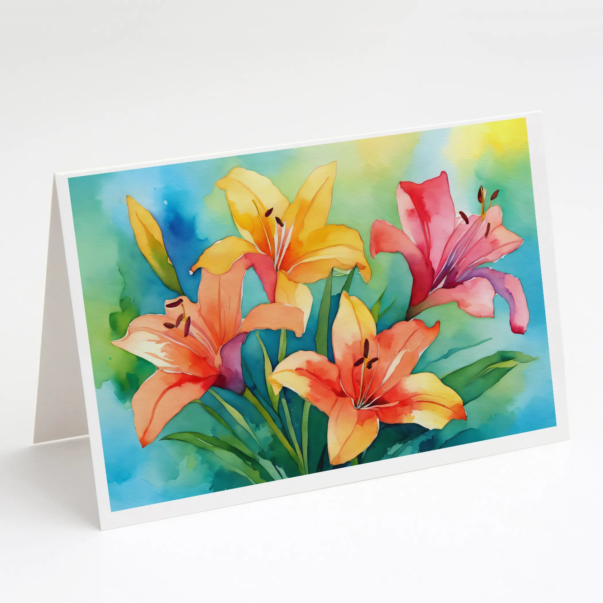 Flowers in Watercolor Greeting Cards  - Size: 5X7 | Pack Of: 1 | Collection name: Flowers in watercolor