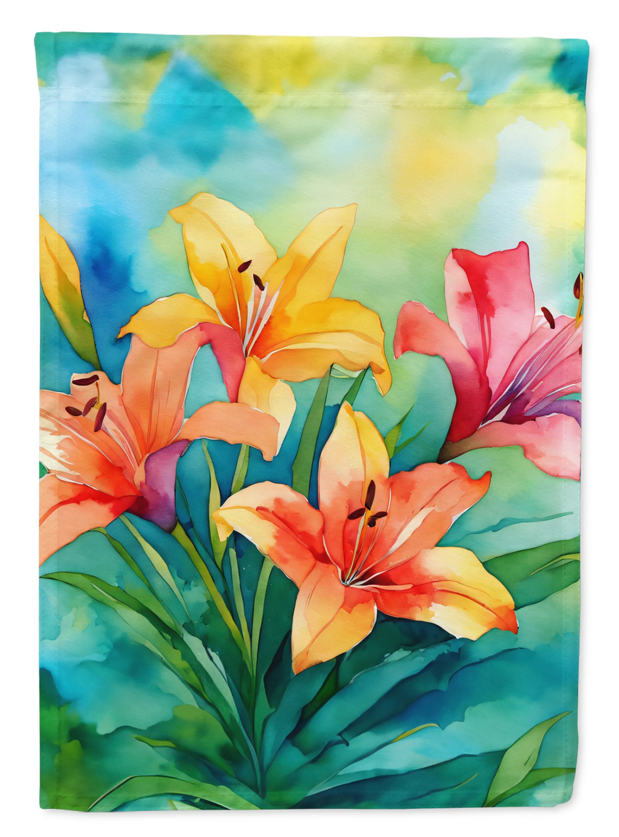 Flowers in Watercolor Decorative Flag - Pack Of: 1 | Collection name: Flowers in watercolor