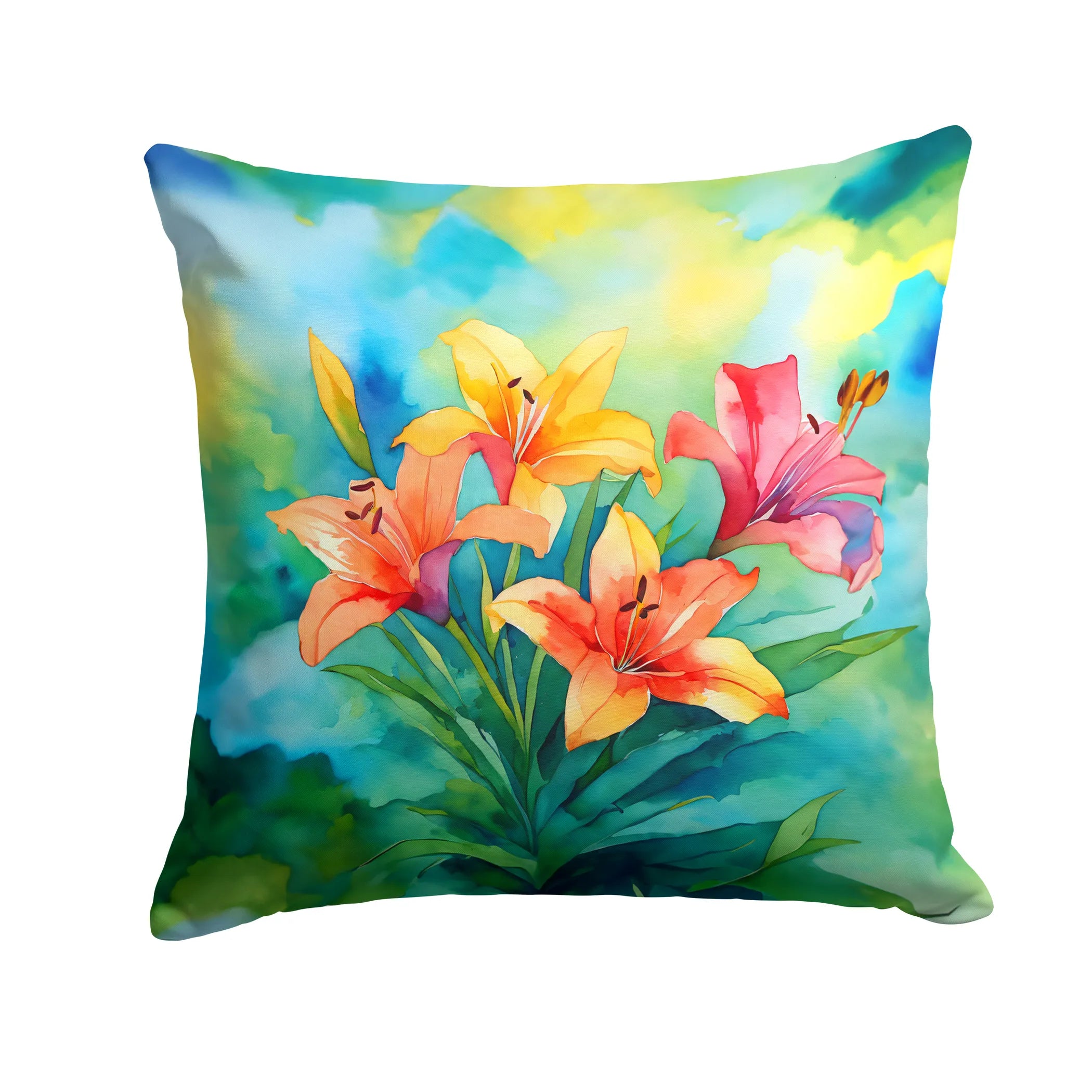 Flowers in Watercolor Throw Pillow - Pack Of: 1 | Collection name: Flowers in watercolor