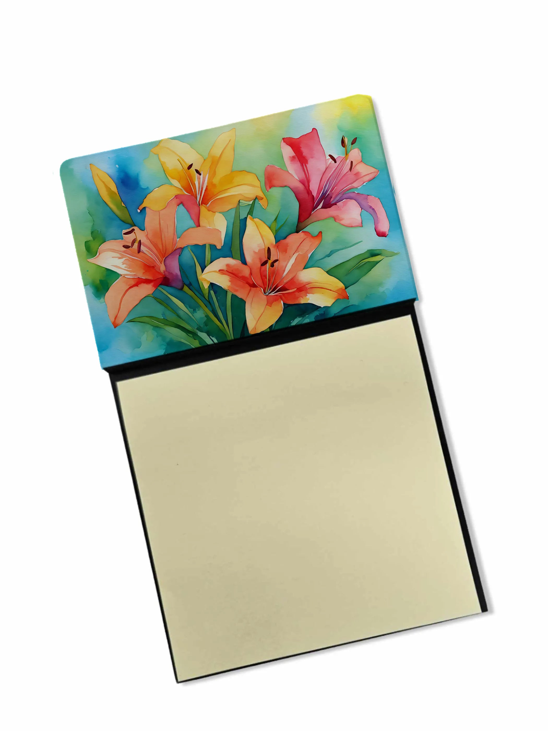 Flowers in Watercolor Sticky Note Holder - Pack Of: 1 | Collection name: Flowers in watercolor