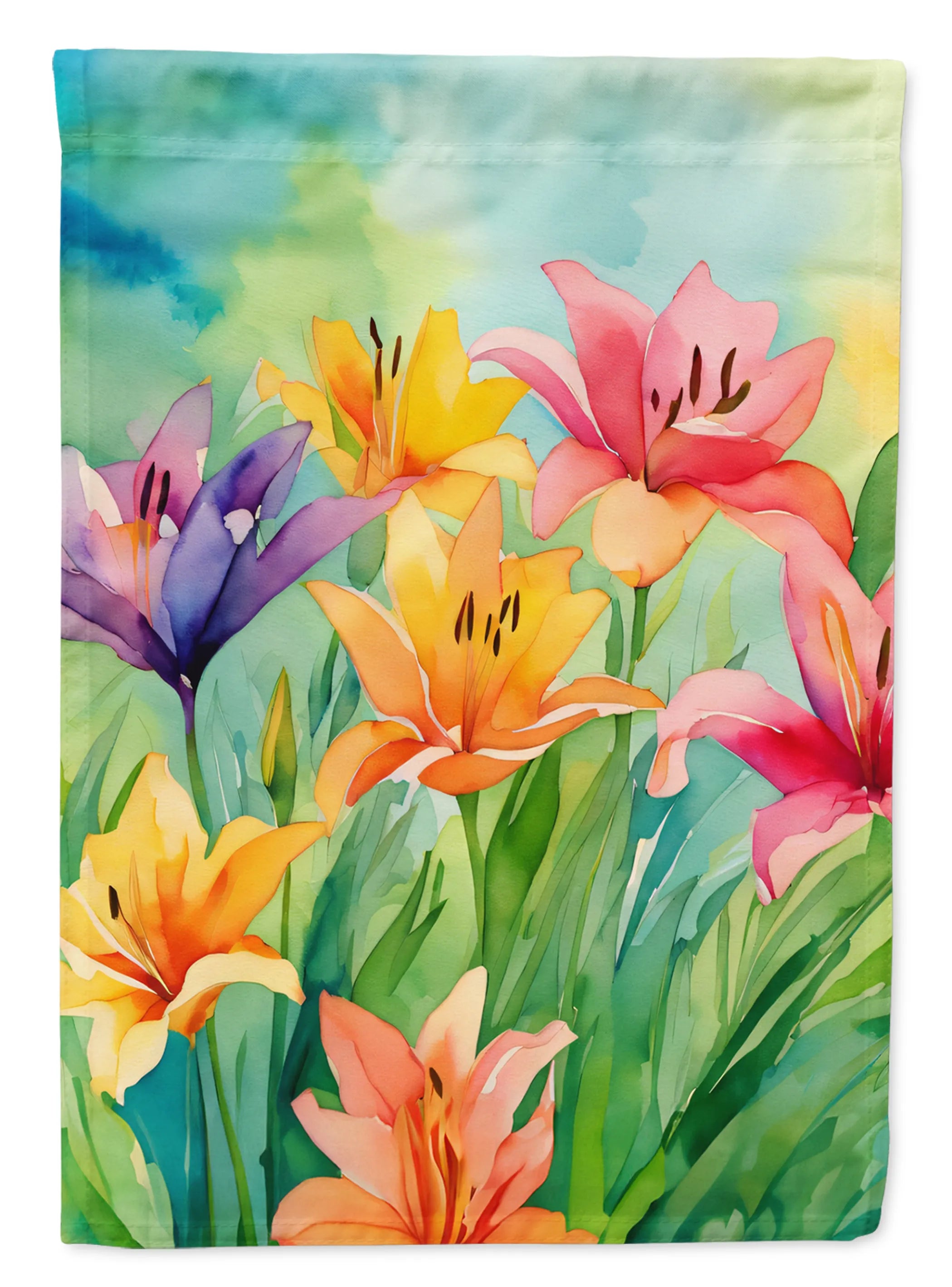 Flowers in Watercolor Decorative Flag - Pack Of: 1 | Collection name: Flowers in watercolor