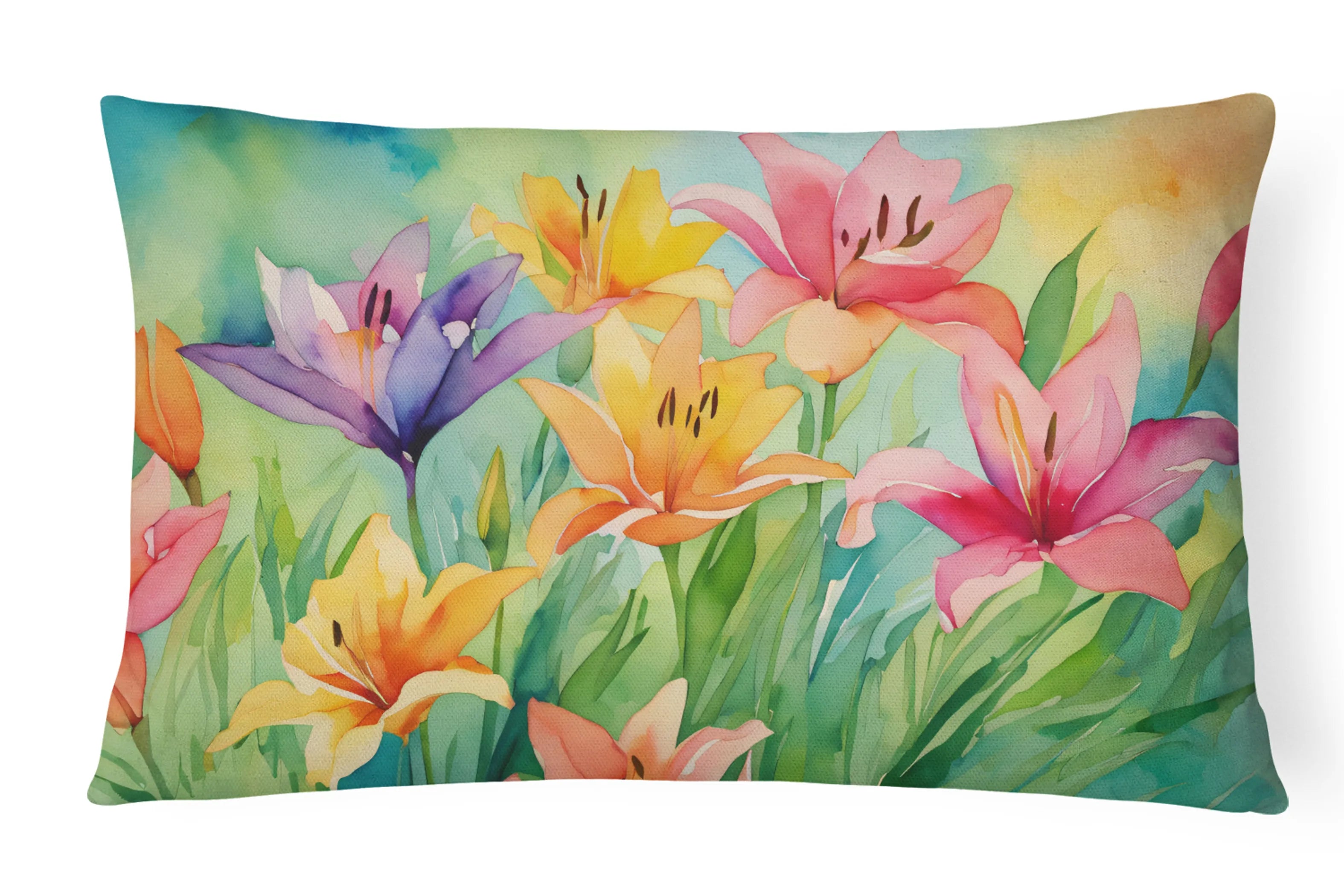 Flowers in Watercolor Throw Pillow - Pack Of: 1 | Collection name: Flowers in watercolor