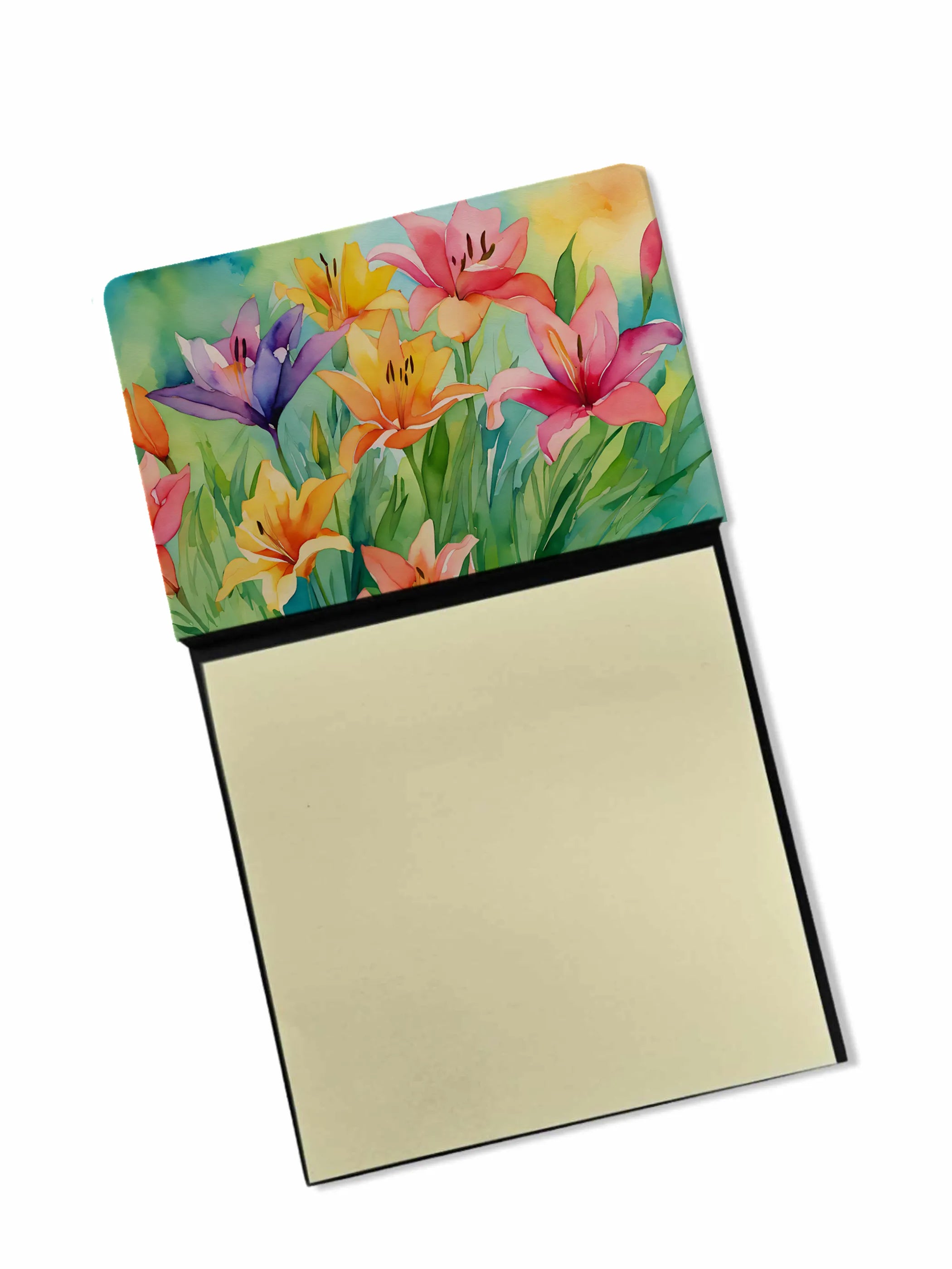 Flowers in Watercolor Sticky Note Holder - Pack Of: 1 | Collection name: Flowers in watercolor