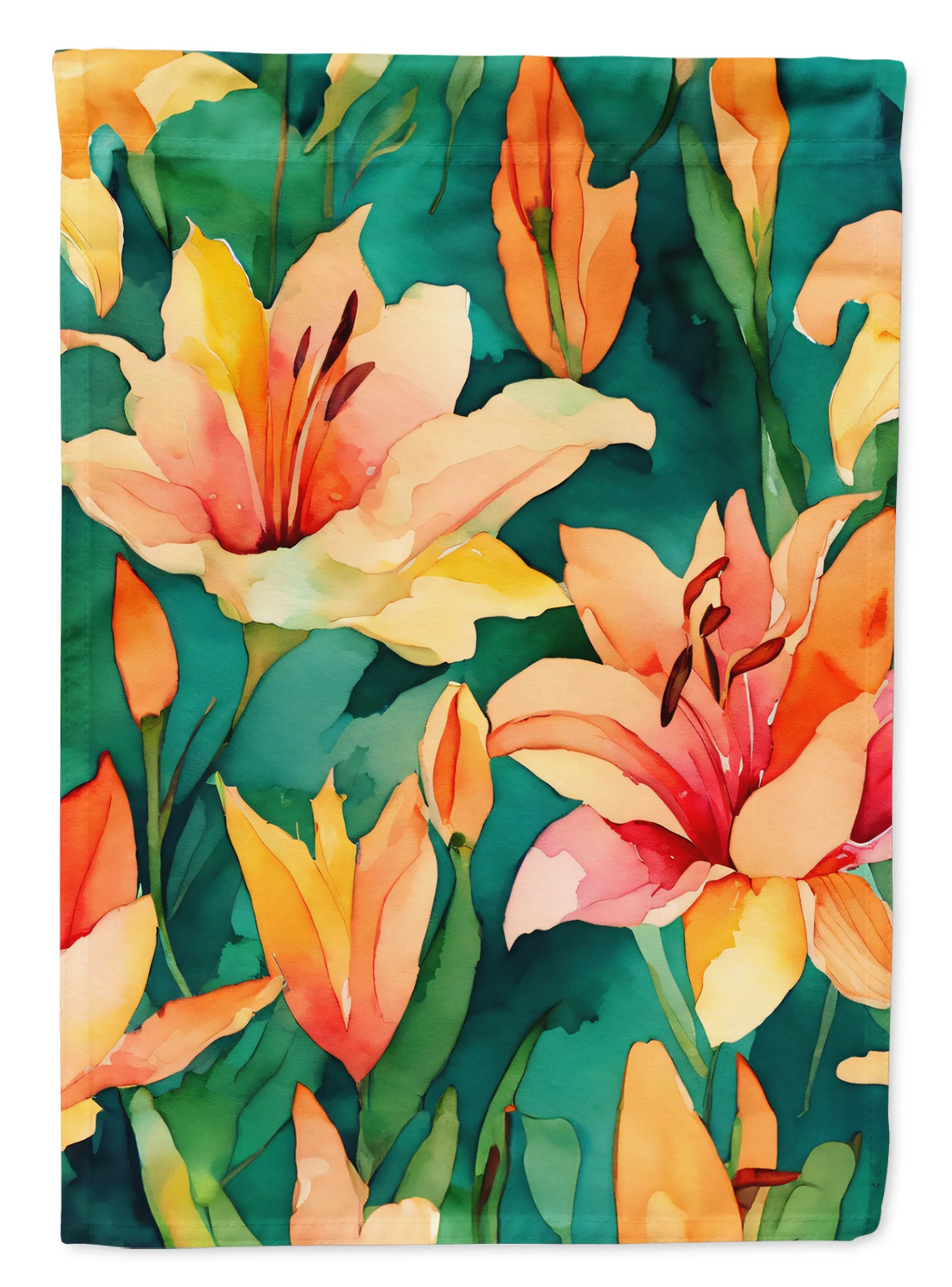 Flowers in Watercolor Decorative Flag - Pack Of: 1 | Collection name: Flowers in watercolor