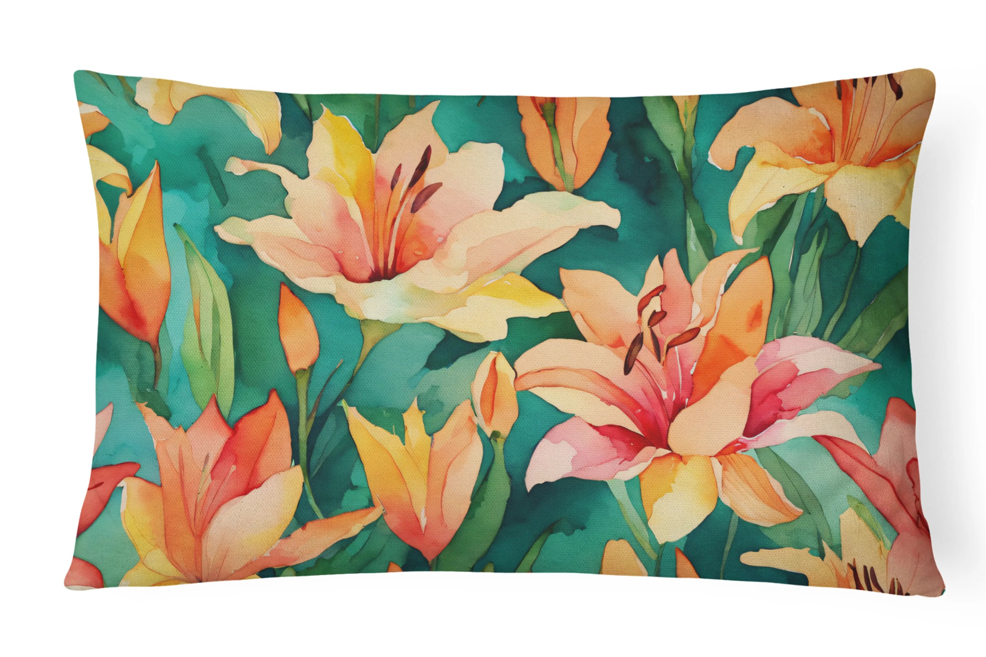 Flowers in Watercolor Throw Pillow - Pack Of: 1 | Collection name: Flowers in watercolor