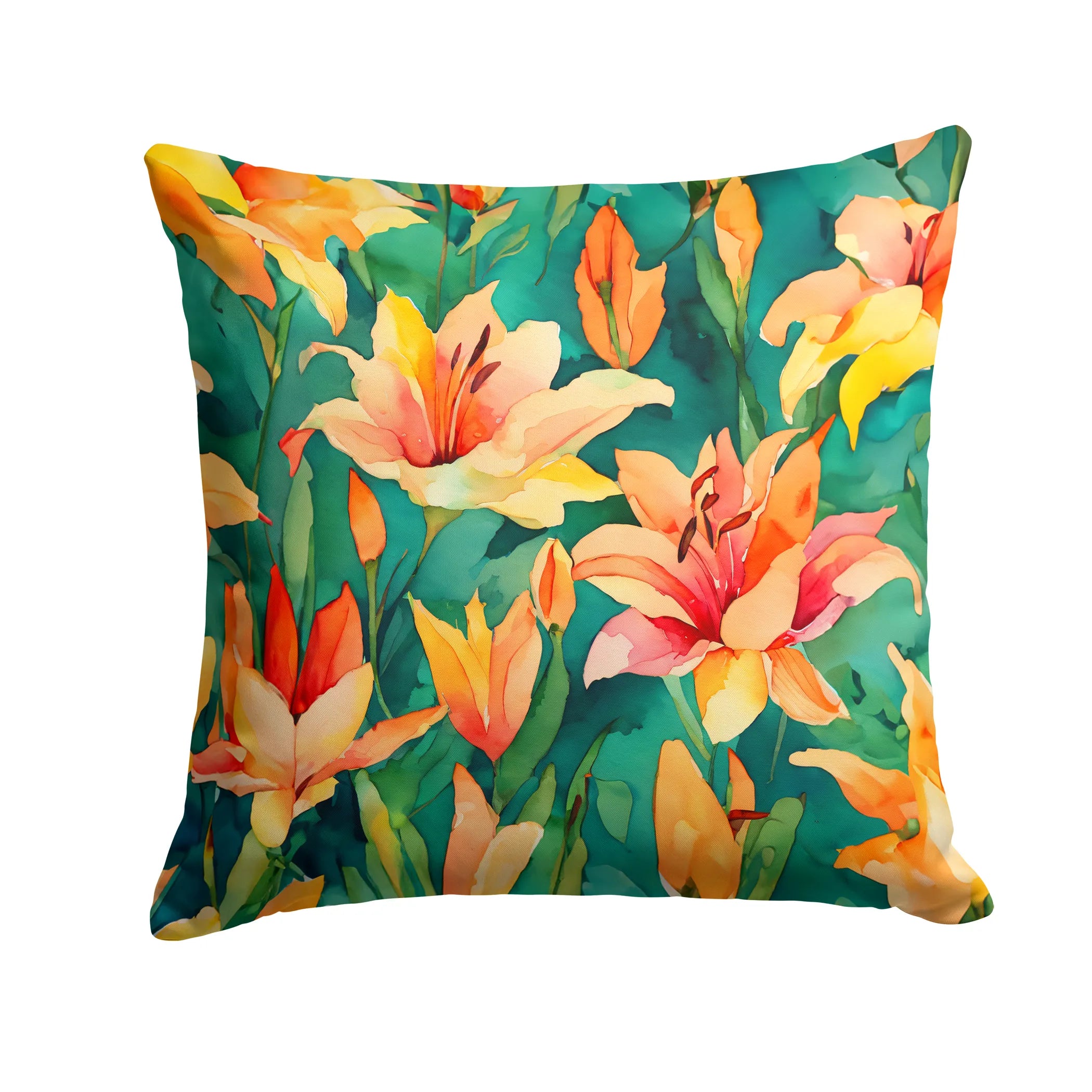 Flowers in Watercolor Throw Pillow - Pack Of: 1 | Collection name: Flowers in watercolor