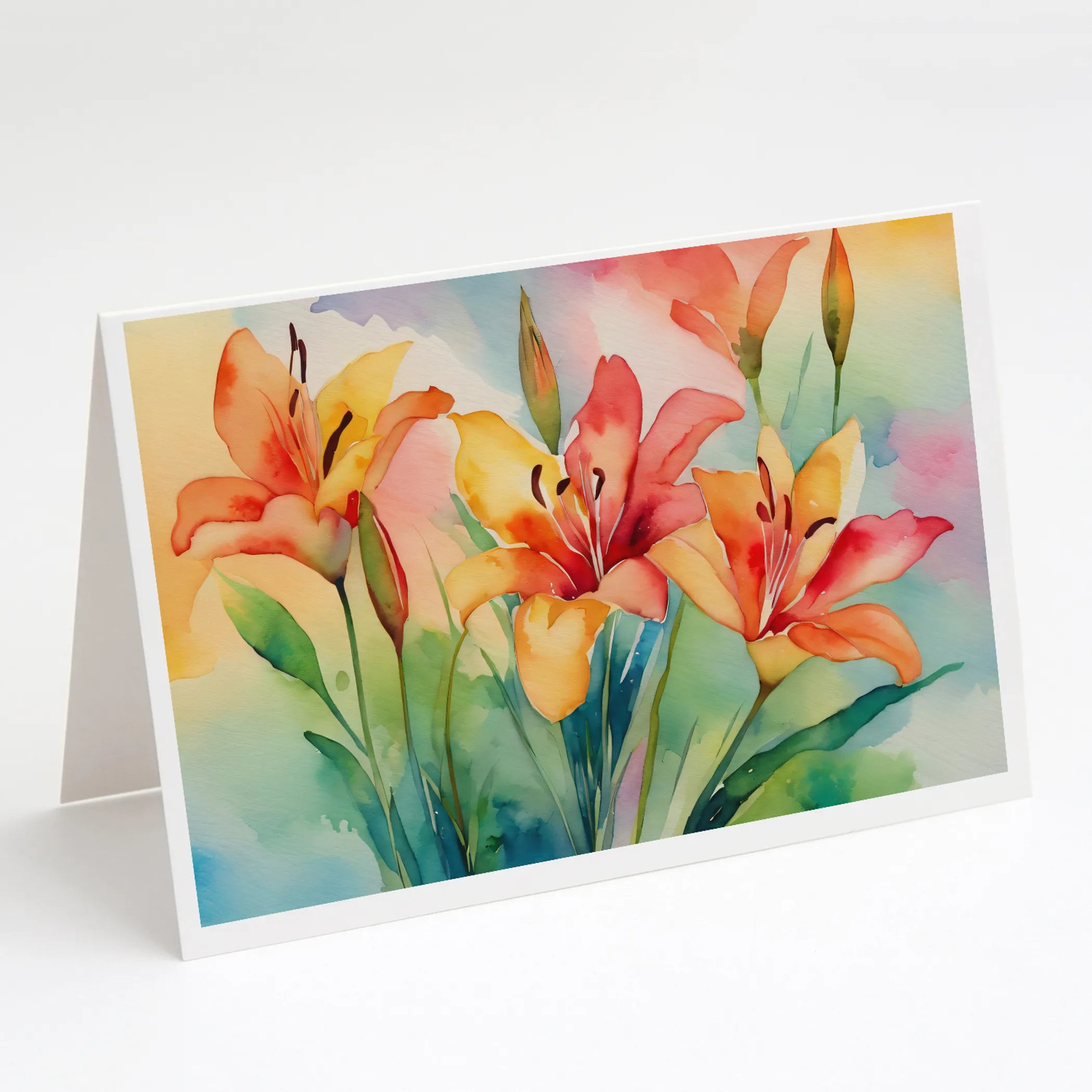 Flowers in Watercolor Greeting Cards  - Size: 5X7 | Pack Of: 1 | Collection name: Flowers in watercolor