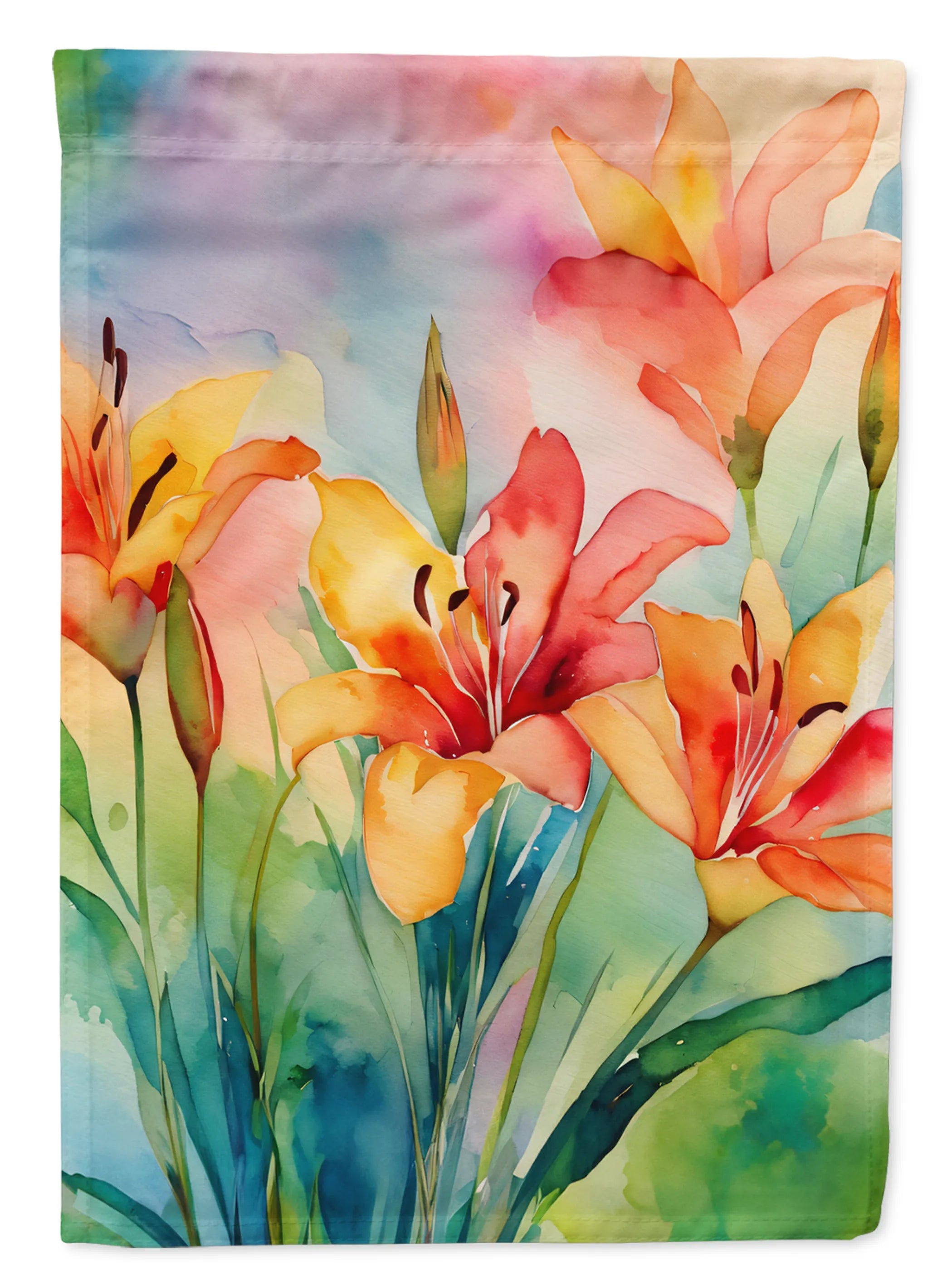 Flowers in Watercolor Decorative Flag - Pack Of: 1 | Collection name: Flowers in watercolor