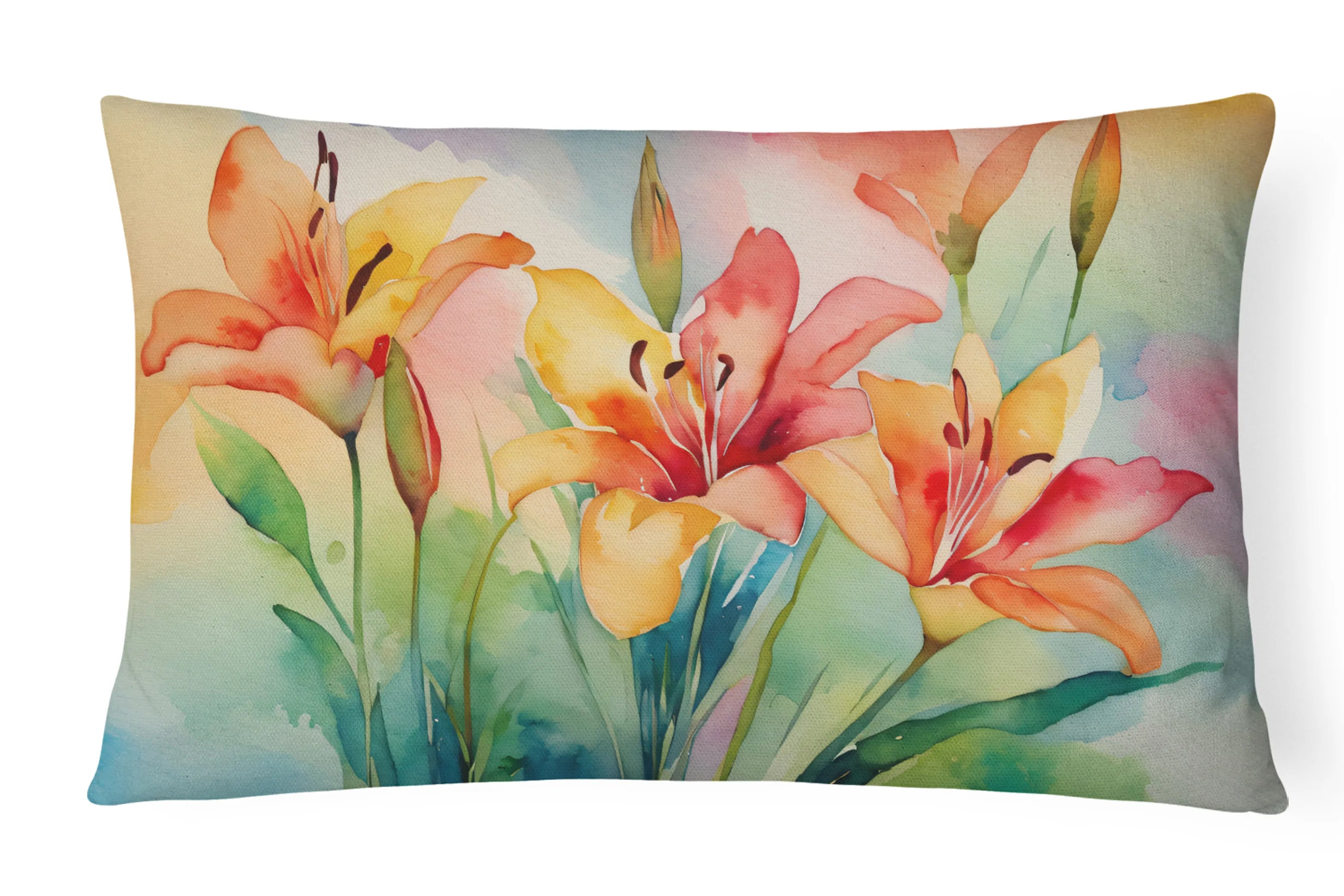 Flowers in Watercolor Throw Pillow - Pack Of: 1 | Collection name: Flowers in watercolor