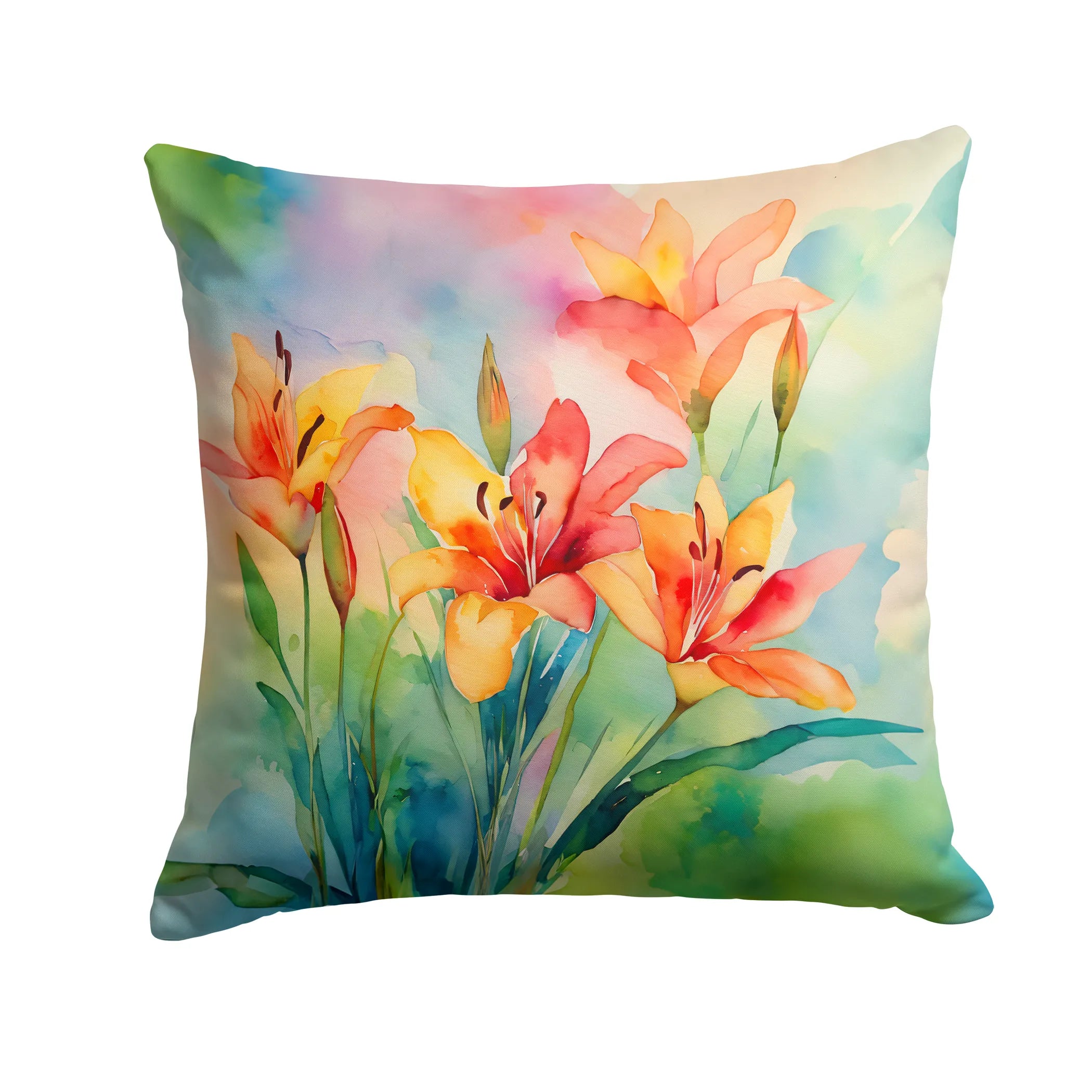 Flowers in Watercolor Throw Pillow - Pack Of: 1 | Collection name: Flowers in watercolor