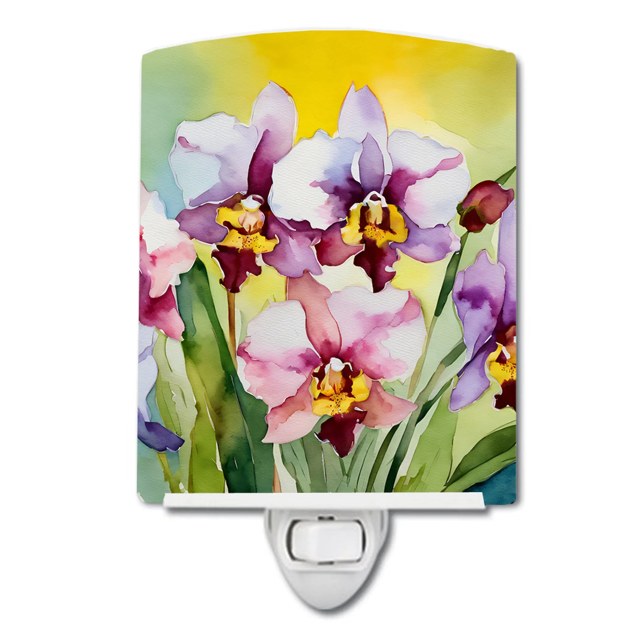 Flowers in Watercolor Ceramic Night Light - Pack Of: 1 | Collection name: Flowers in watercolor