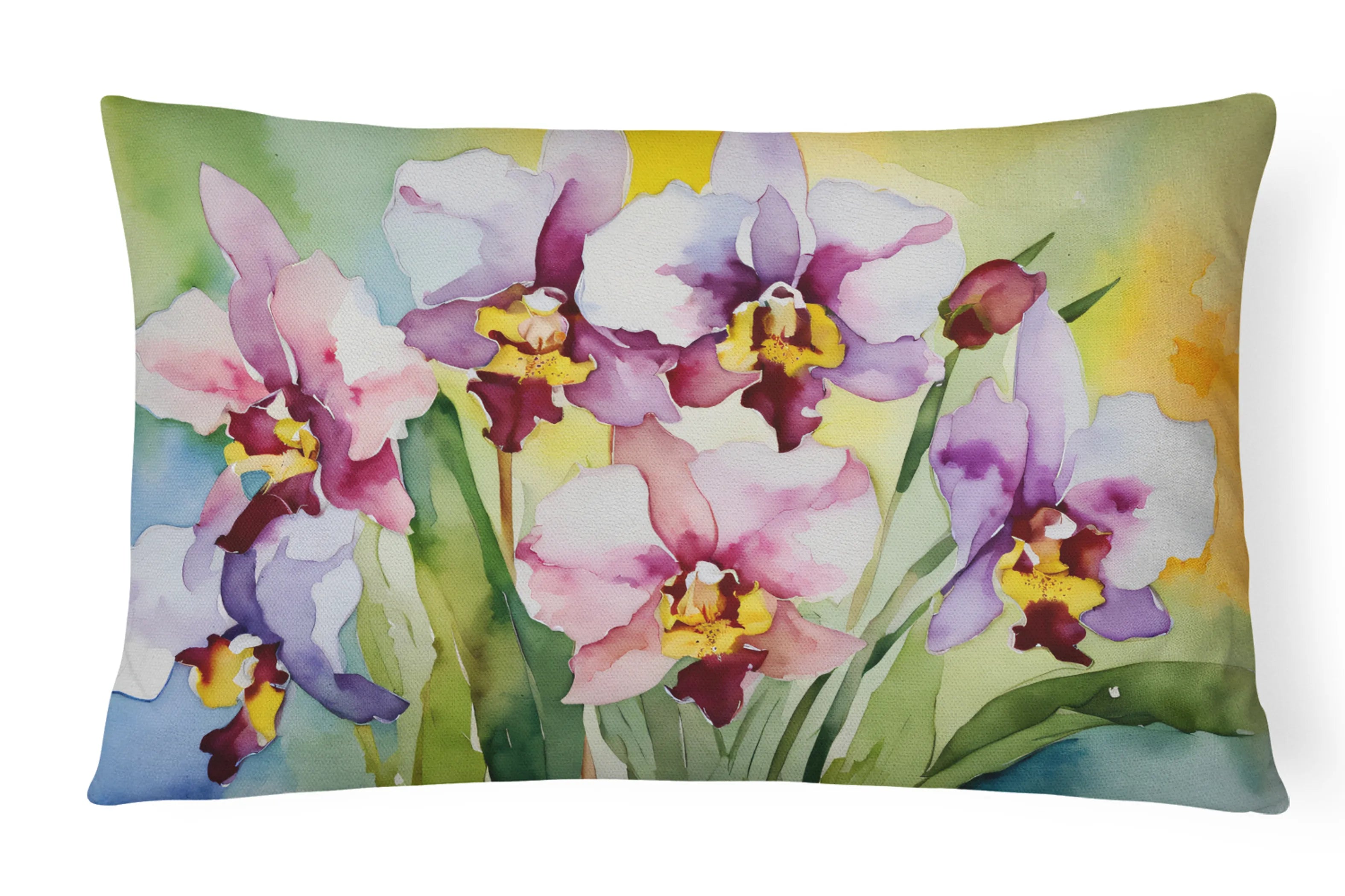Flowers in Watercolor Throw Pillow - Pack Of: 1 | Collection name: Flowers in watercolor
