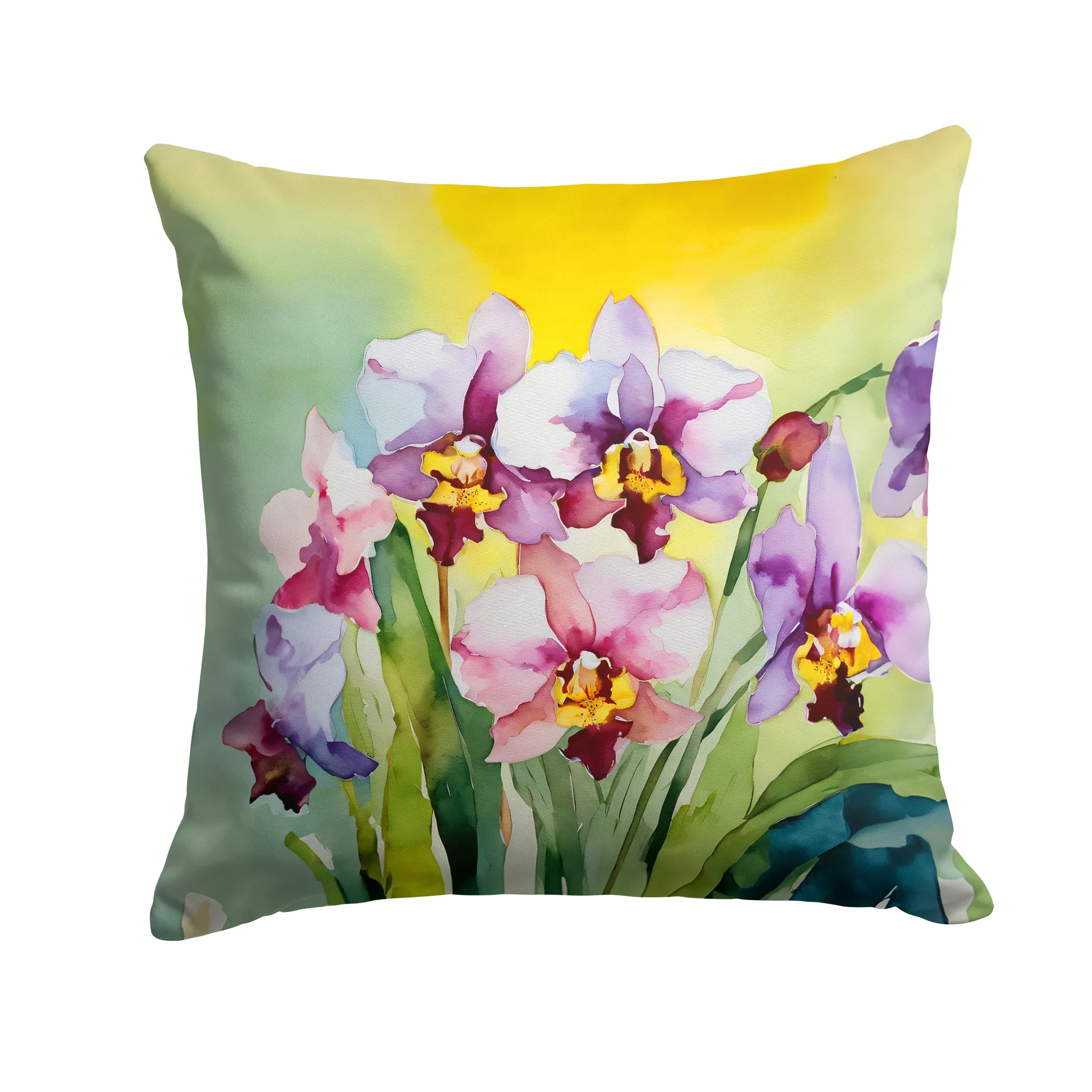 Flowers in Watercolor Throw Pillow - Pack Of: 1 | Collection name: Flowers in watercolor