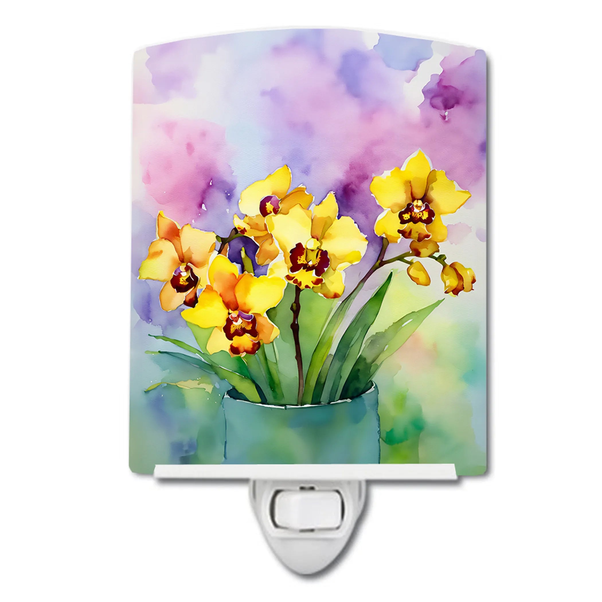 Flowers in Watercolor Ceramic Night Light - Pack Of: 1 | Collection name: Flowers in watercolor
