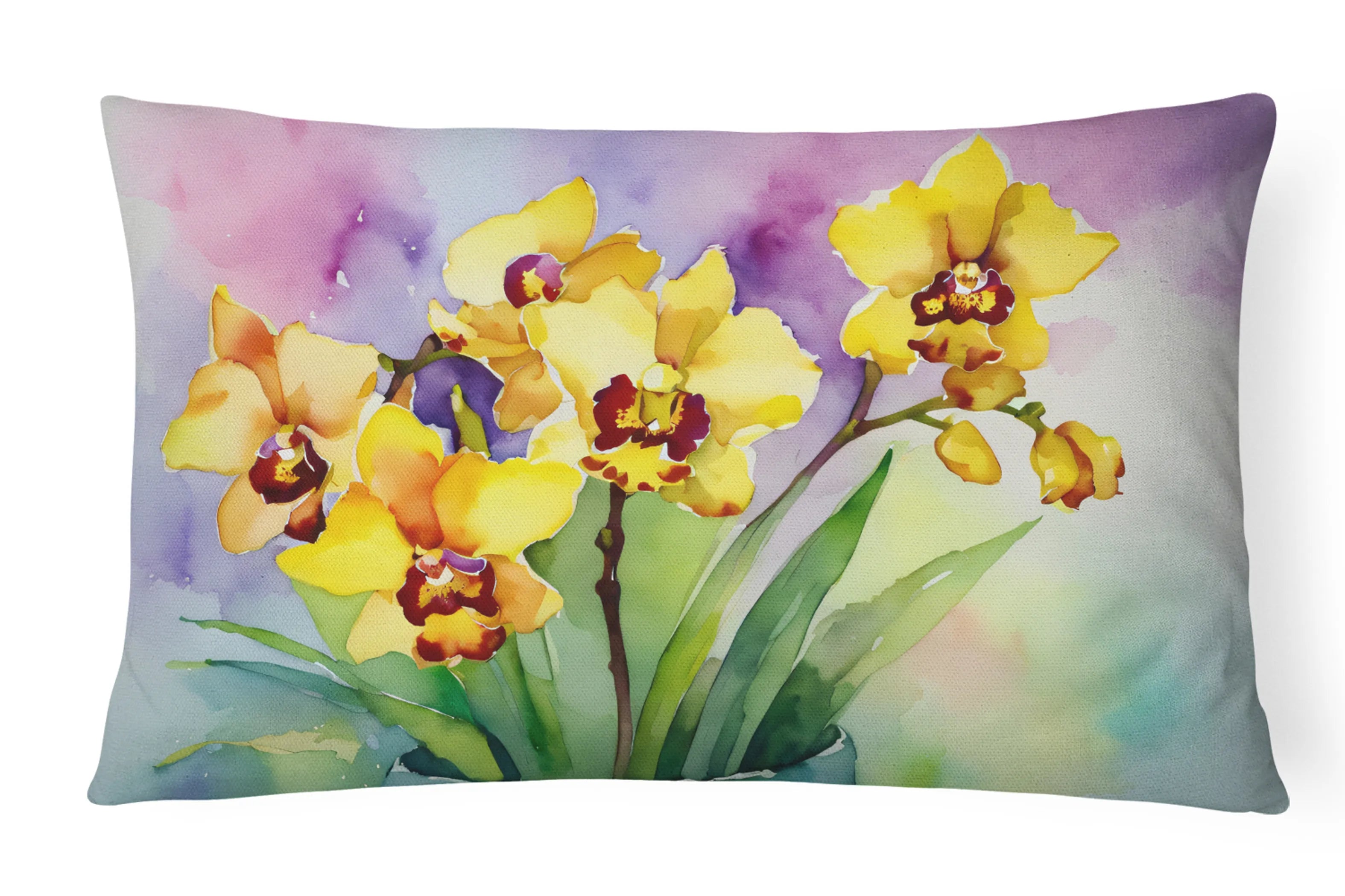Flowers in Watercolor Throw Pillow - Pack Of: 1 | Collection name: Flowers in watercolor