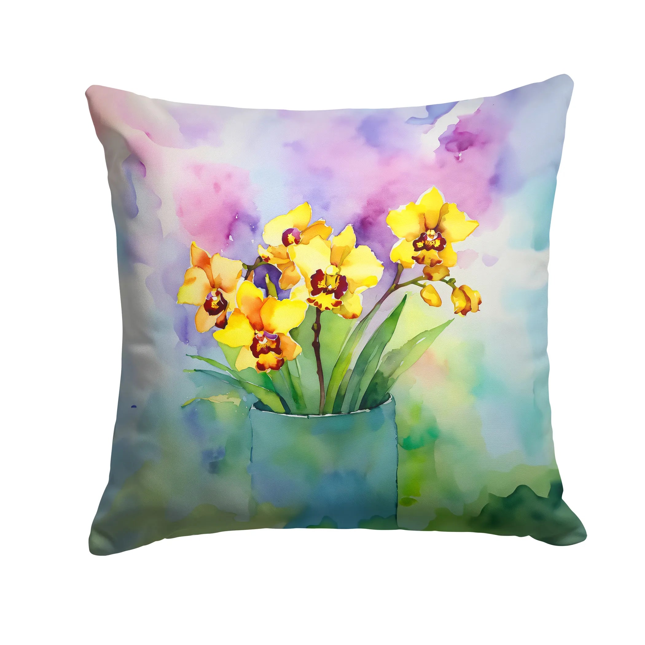 Flowers in Watercolor Throw Pillow - Pack Of: 1 | Collection name: Flowers in watercolor