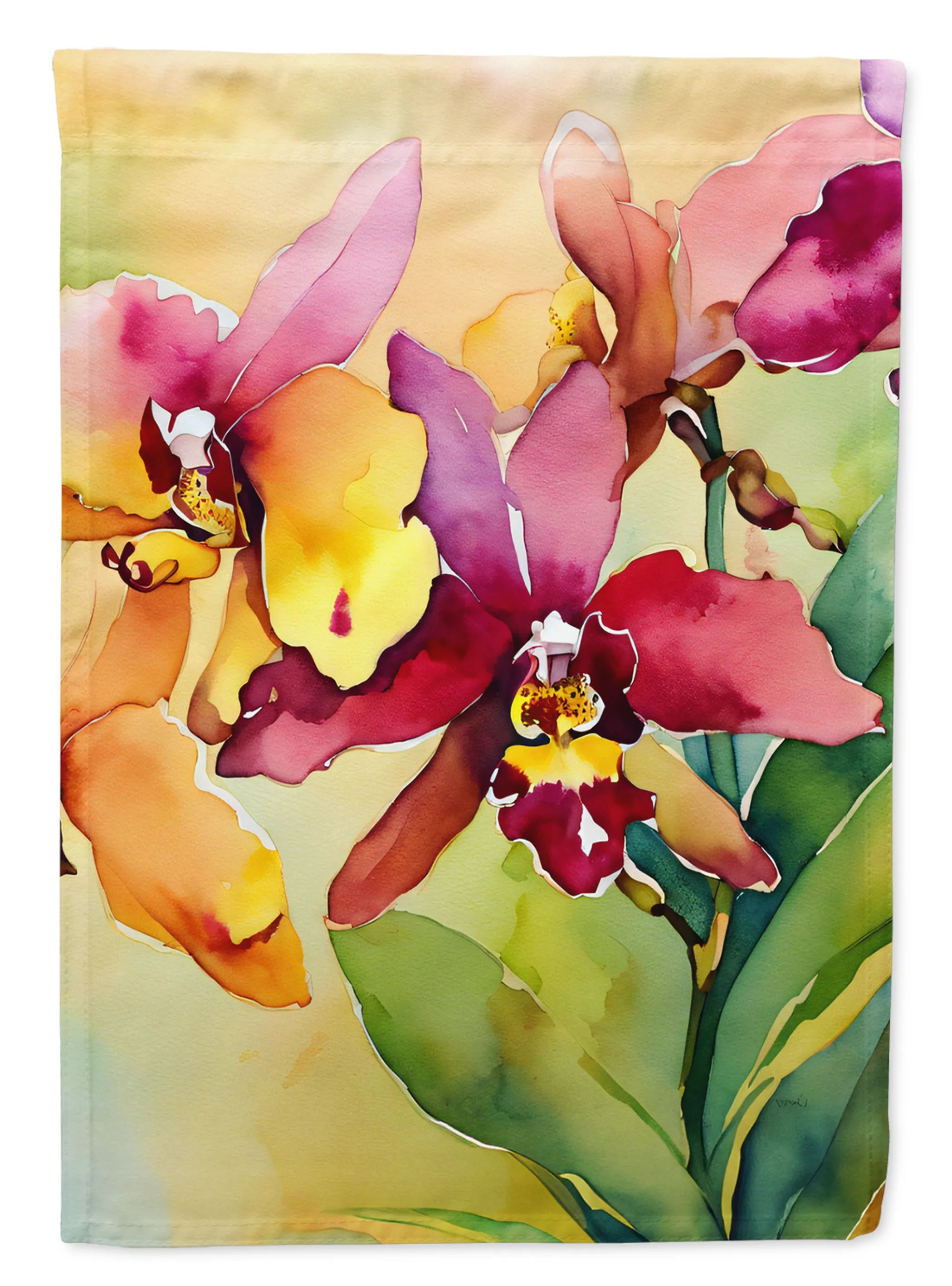 Flowers in Watercolor Decorative Flag - Pack Of: 1 | Collection name: Flowers in watercolor