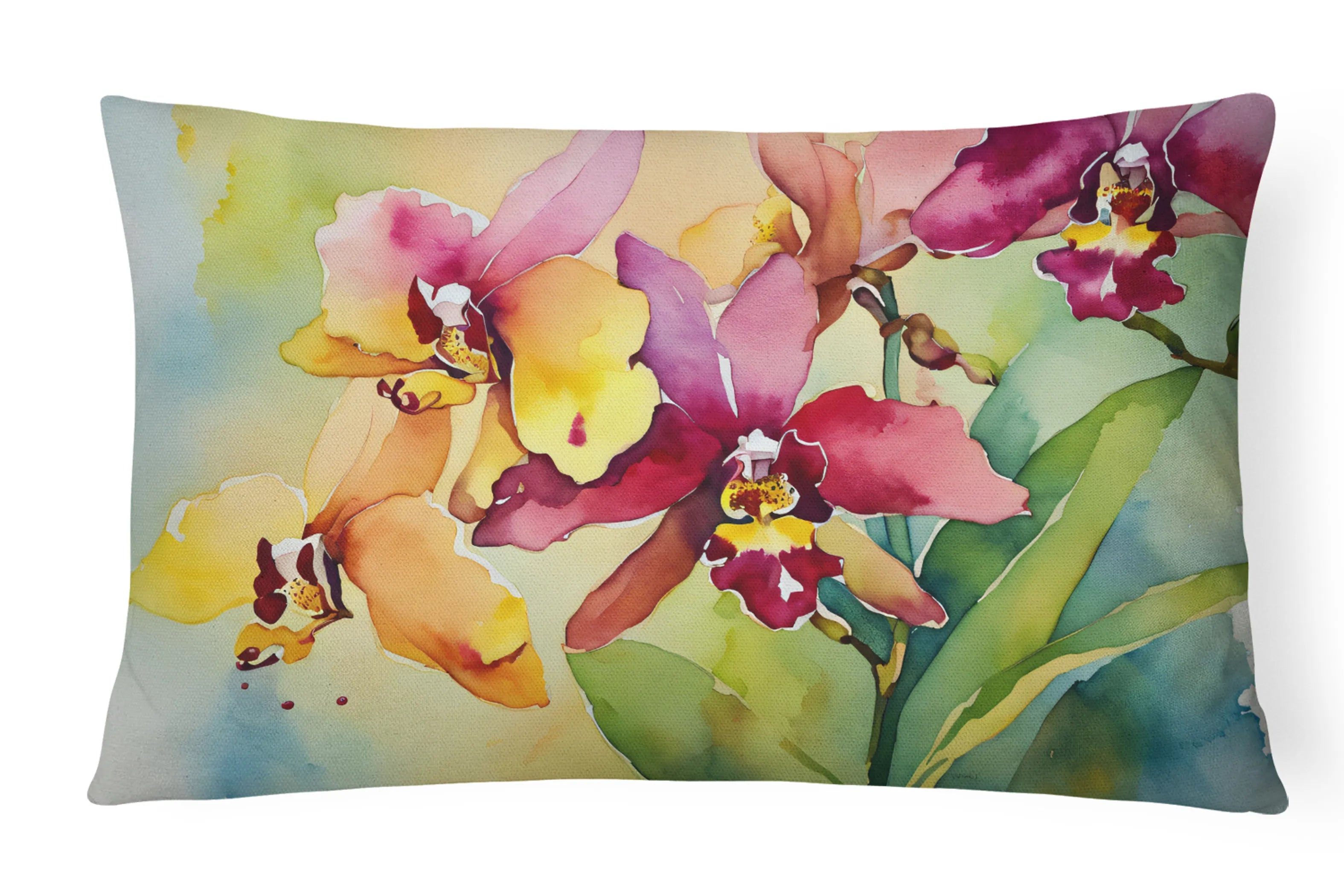 Flowers in Watercolor Throw Pillow - Pack Of: 1 | Collection name: Flowers in watercolor