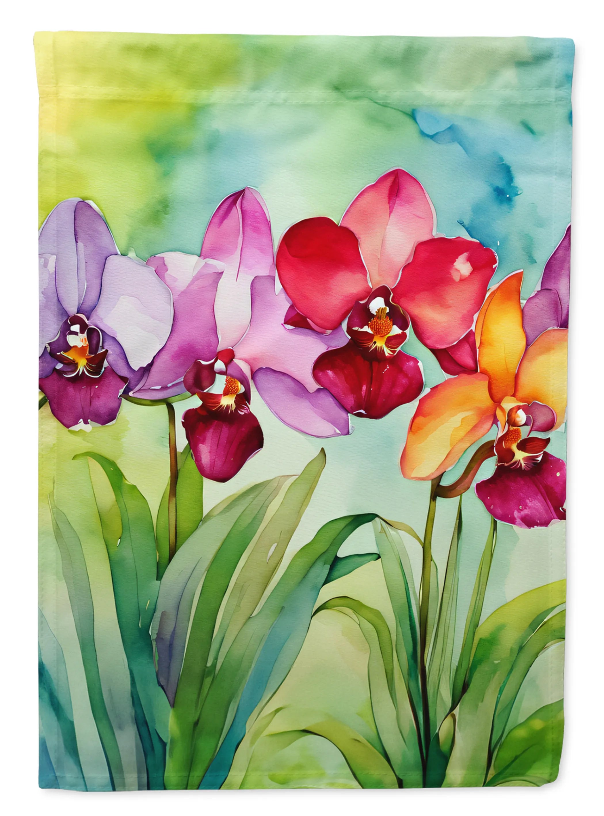 Flowers in Watercolor Decorative Flag - Pack Of: 1 | Collection name: Flowers in watercolor