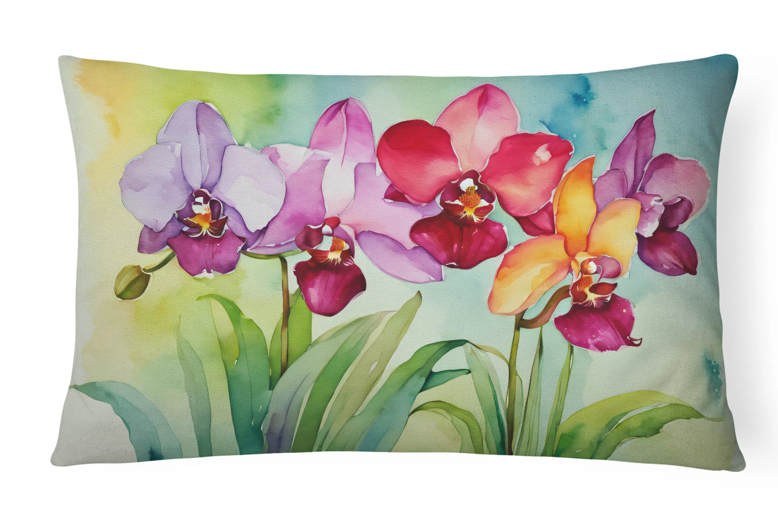 Flowers in Watercolor Throw Pillow - Pack Of: 1 | Collection name: Flowers in watercolor