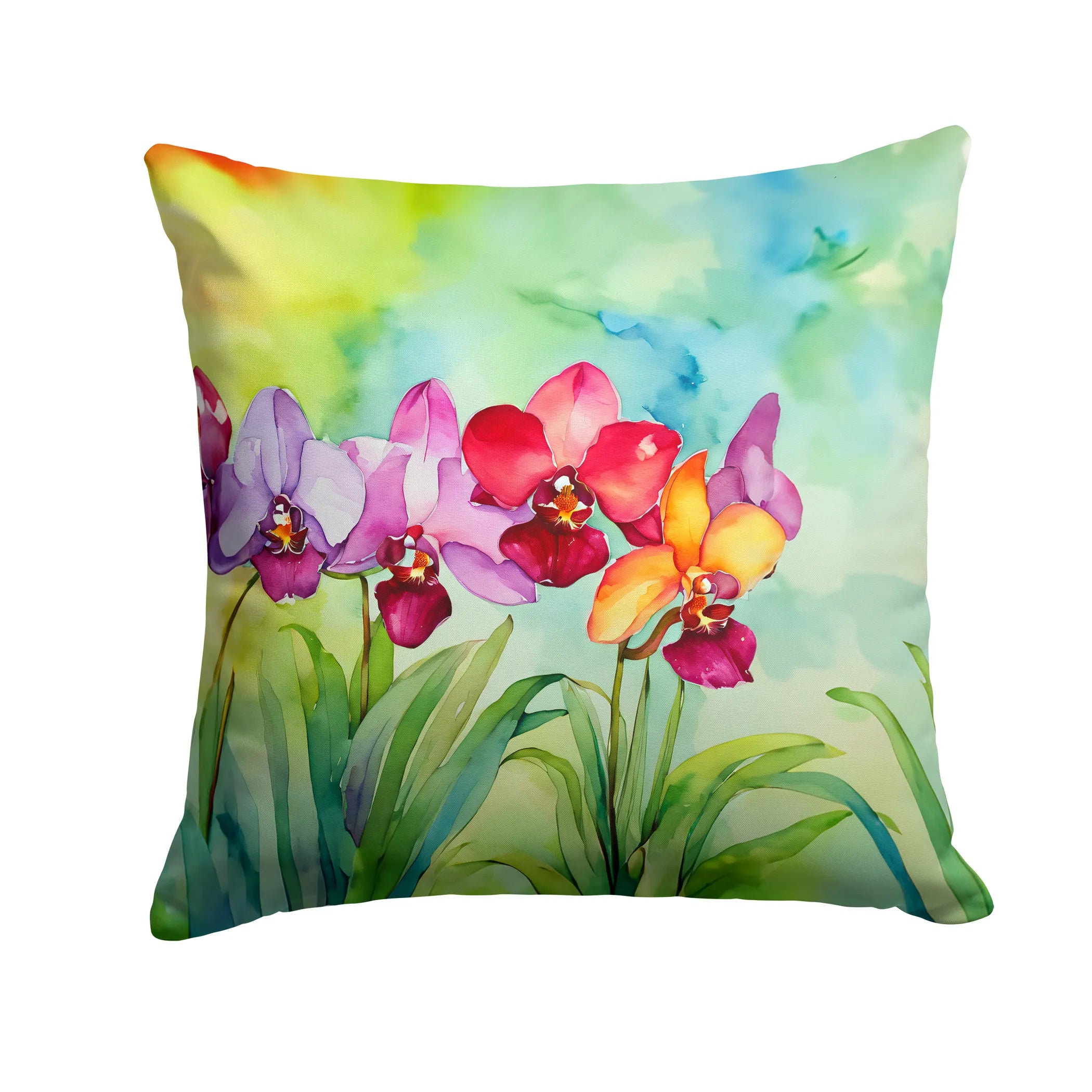 Flowers in Watercolor Throw Pillow - Pack Of: 1 | Collection name: Flowers in watercolor