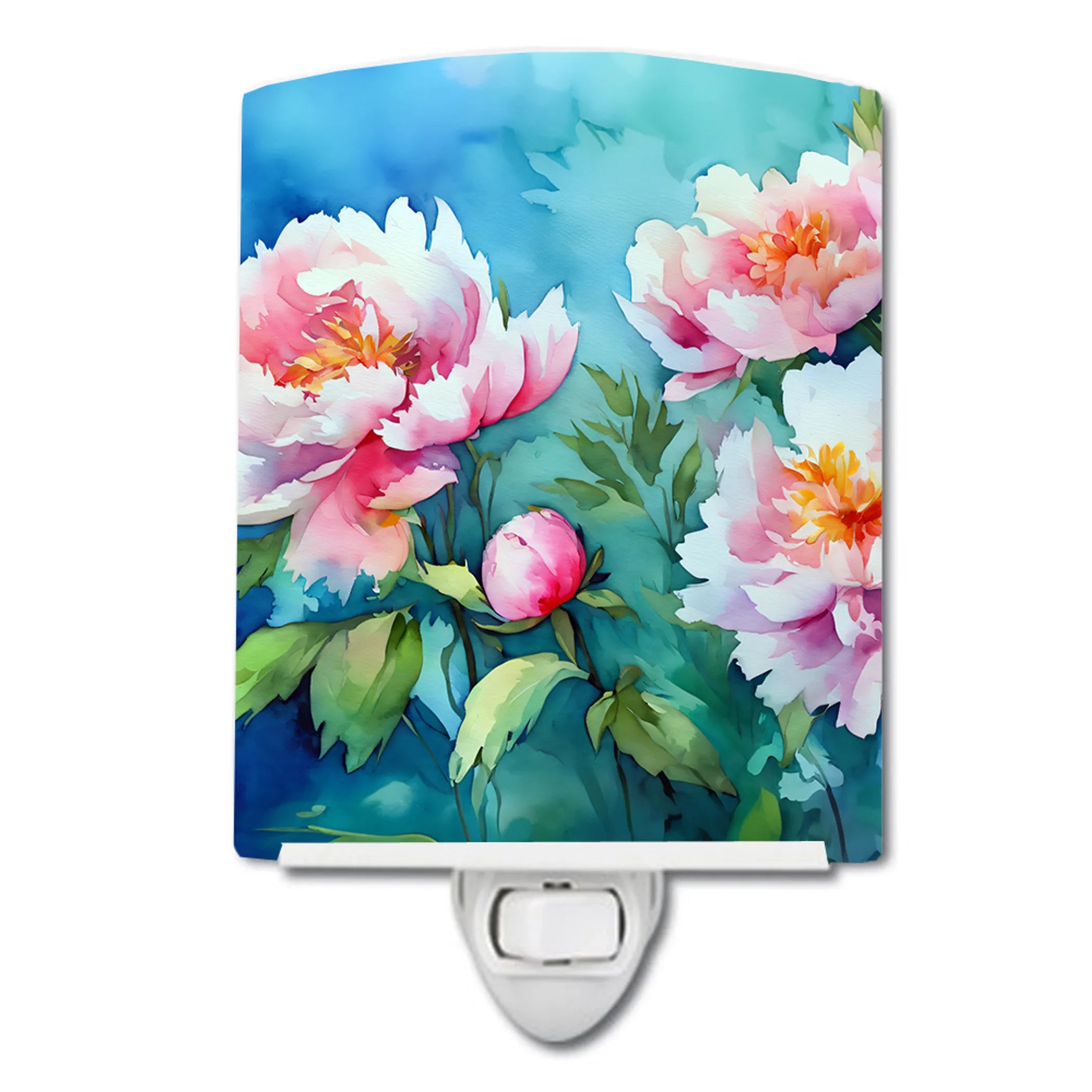 Flowers in Watercolor Ceramic Night Light - Pack Of: 1 | Collection name: Flowers in watercolor