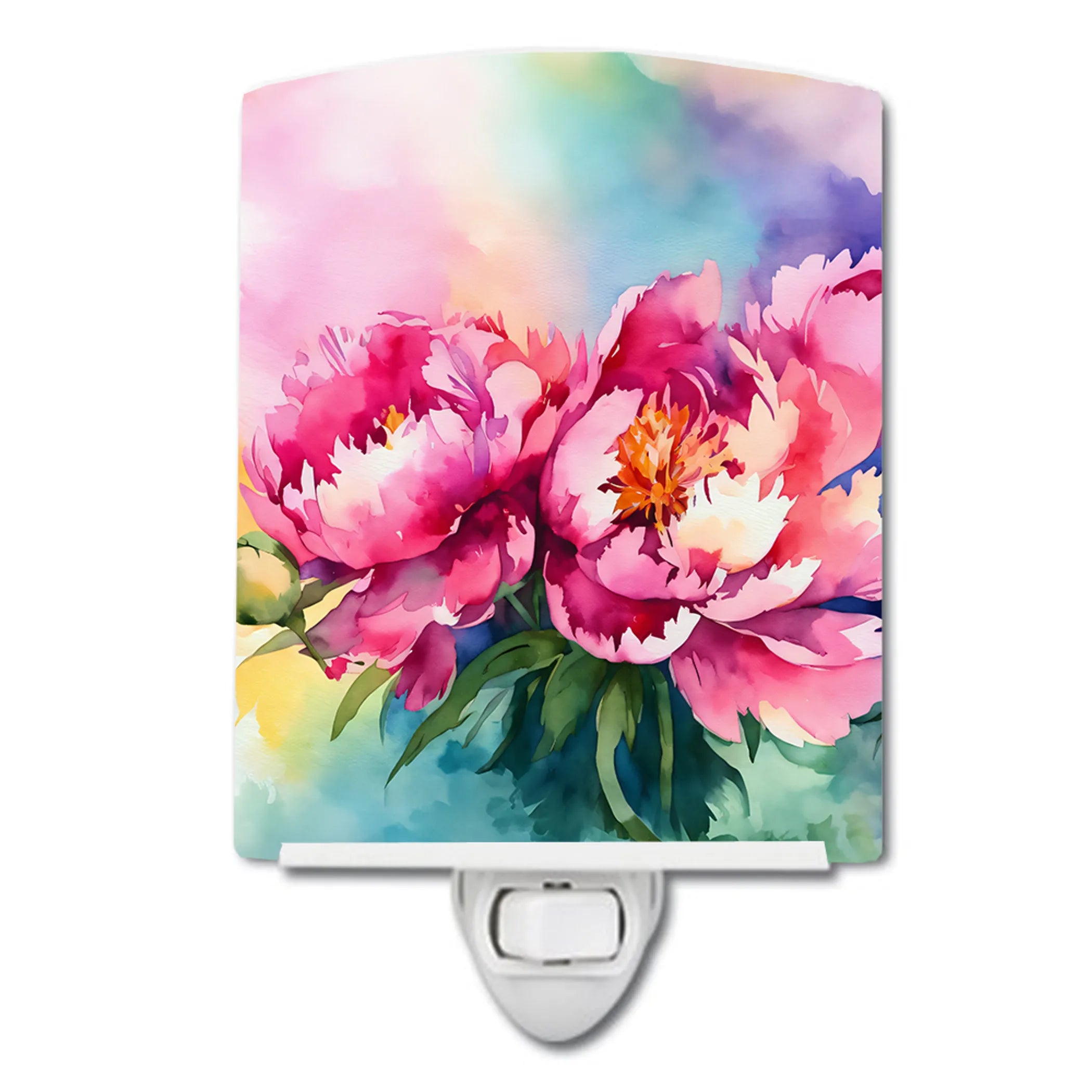 Flowers in Watercolor Ceramic Night Light - Pack Of: 1 | Collection name: Flowers in watercolor