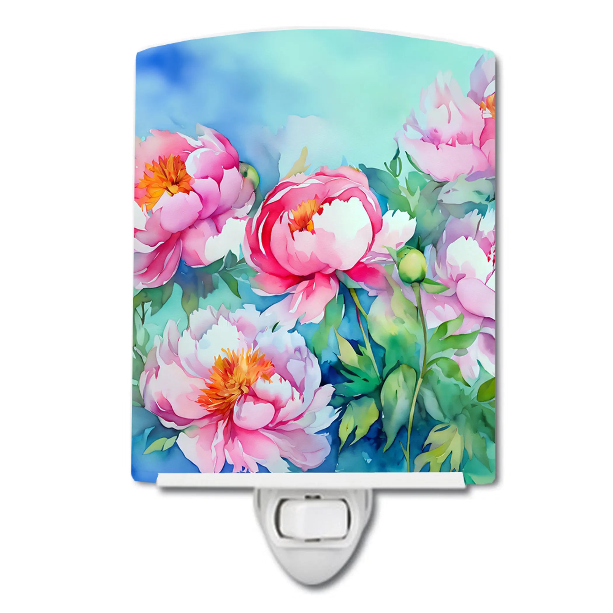 Flowers in Watercolor Ceramic Night Light - Pack Of: 1 | Collection name: Flowers in watercolor