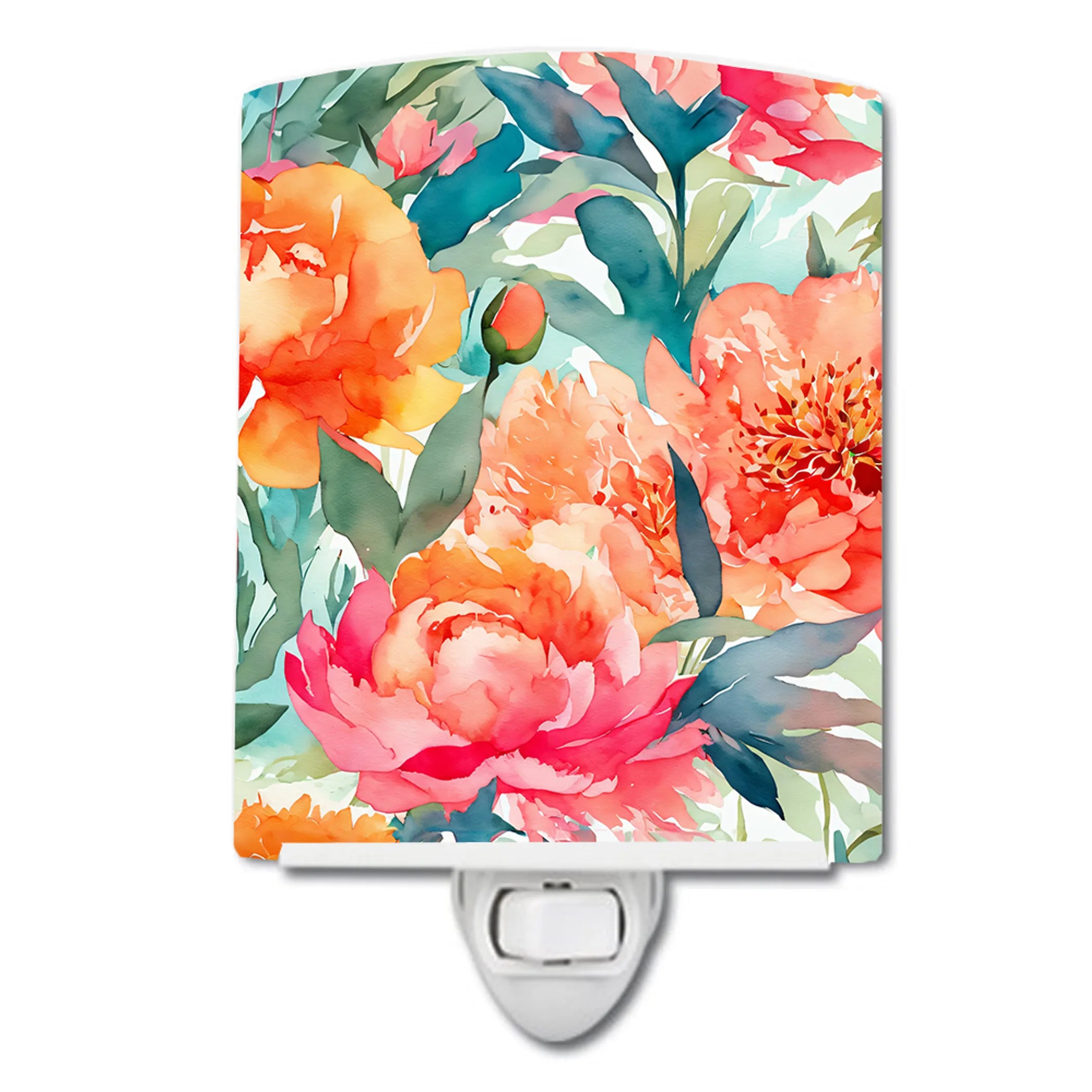 Flowers in Watercolor Ceramic Night Light - Pack Of: 1 | Collection name: Flowers in watercolor