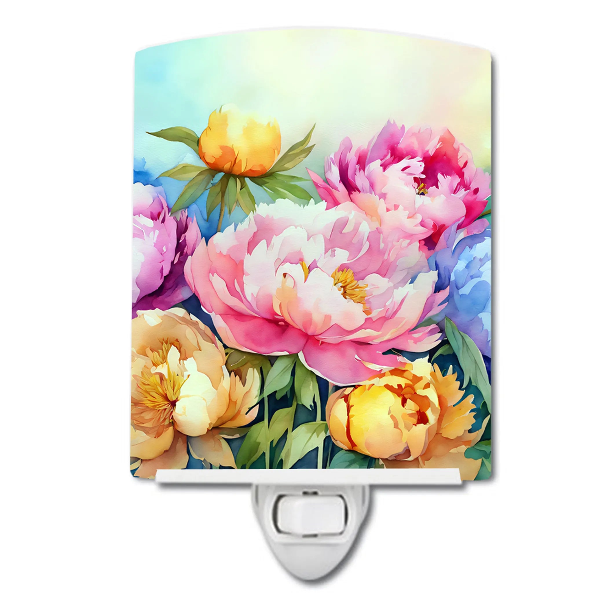 Flowers in Watercolor Ceramic Night Light - Pack Of: 1 | Collection name: Flowers in watercolor