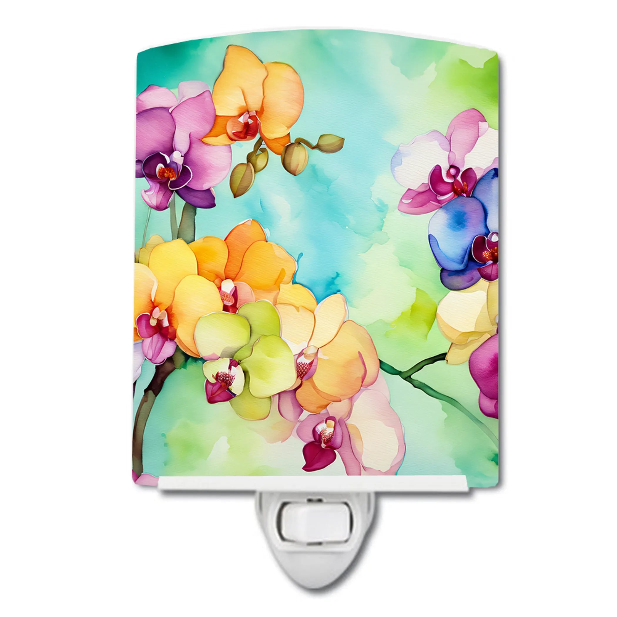 Flowers in Watercolor Ceramic Night Light - Pack Of: 1 | Collection name: Flowers in watercolor
