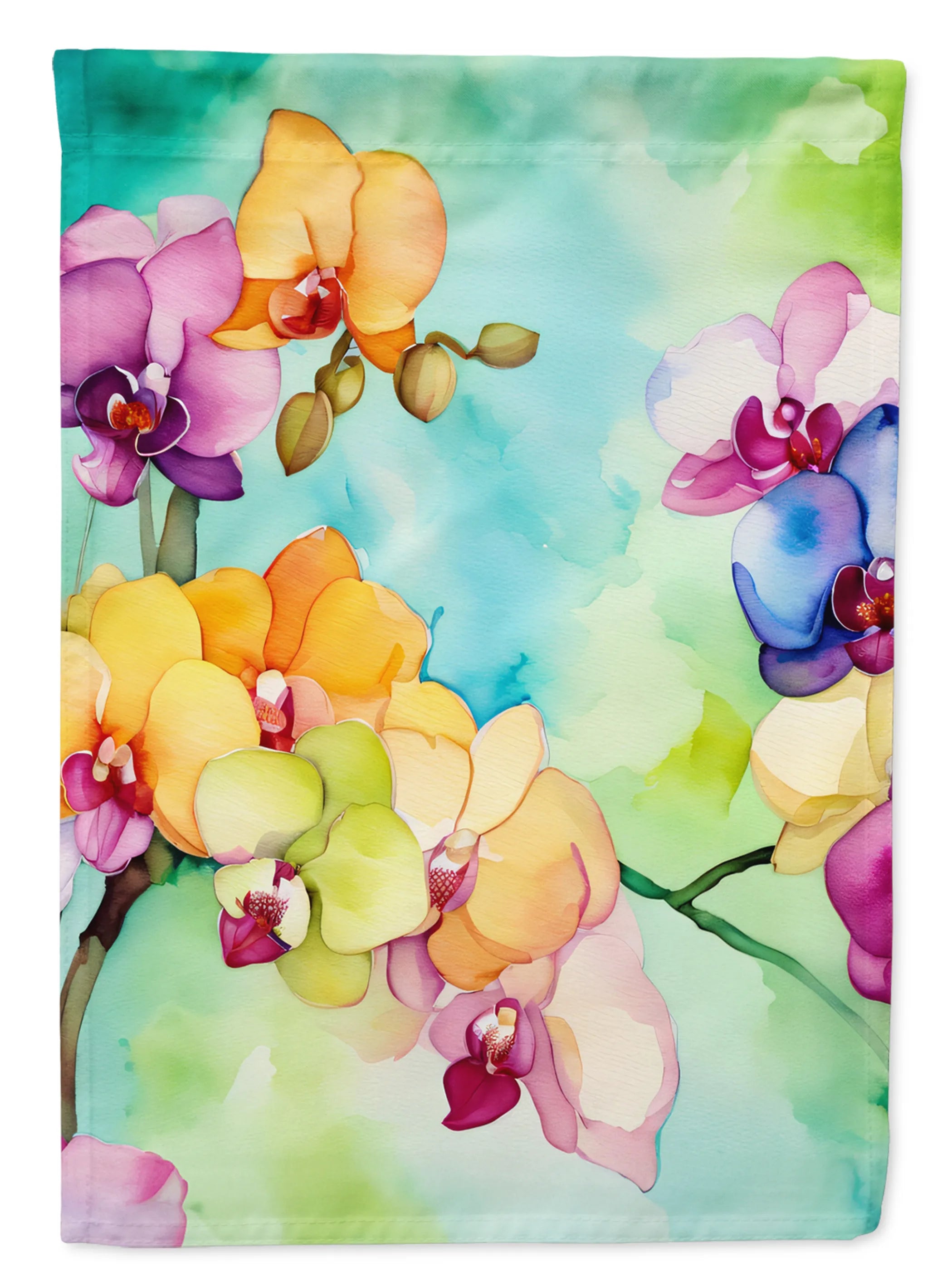 Flowers in Watercolor Decorative Flag - Pack Of: 1 | Collection name: Flowers in watercolor