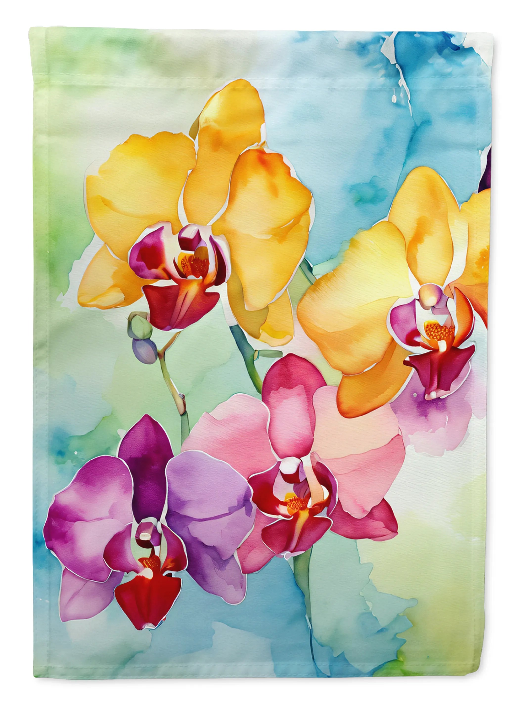 Flowers in Watercolor Decorative Flag - Pack Of: 1 | Collection name: Flowers in watercolor