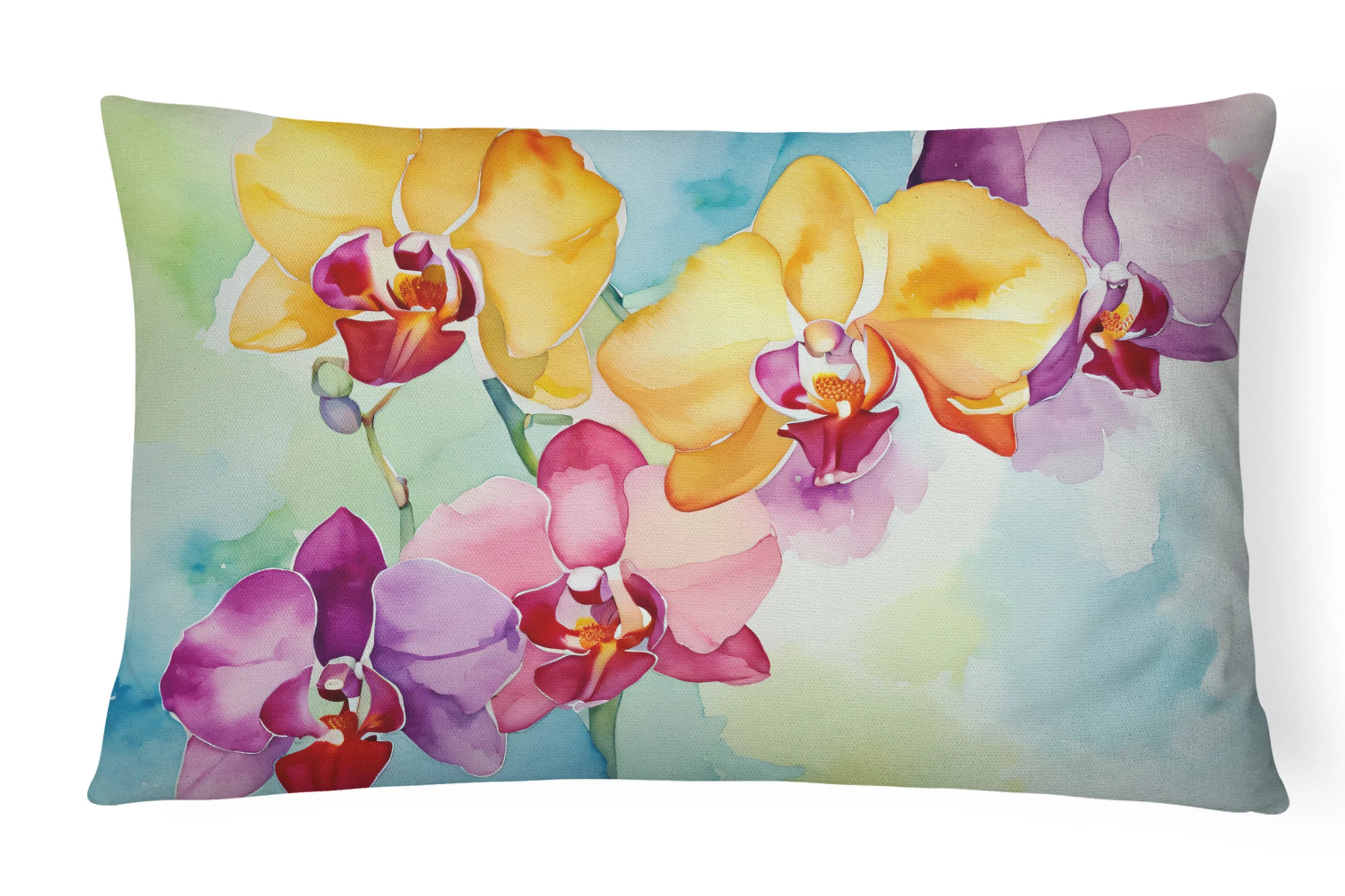 Flowers in Watercolor Throw Pillow - Pack Of: 1 | Collection name: Flowers in watercolor