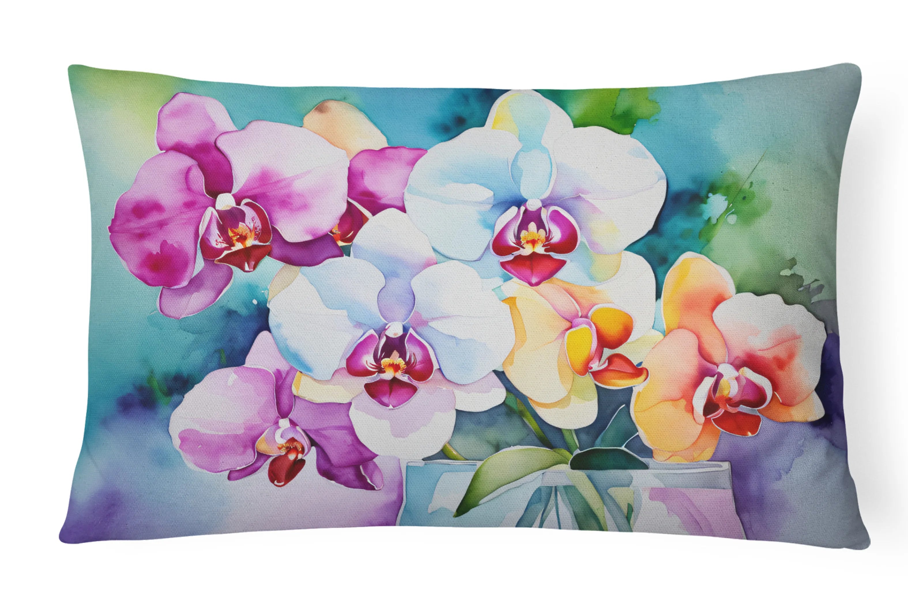 Flowers in Watercolor Throw Pillow - Pack Of: 1 | Collection name: Flowers in watercolor