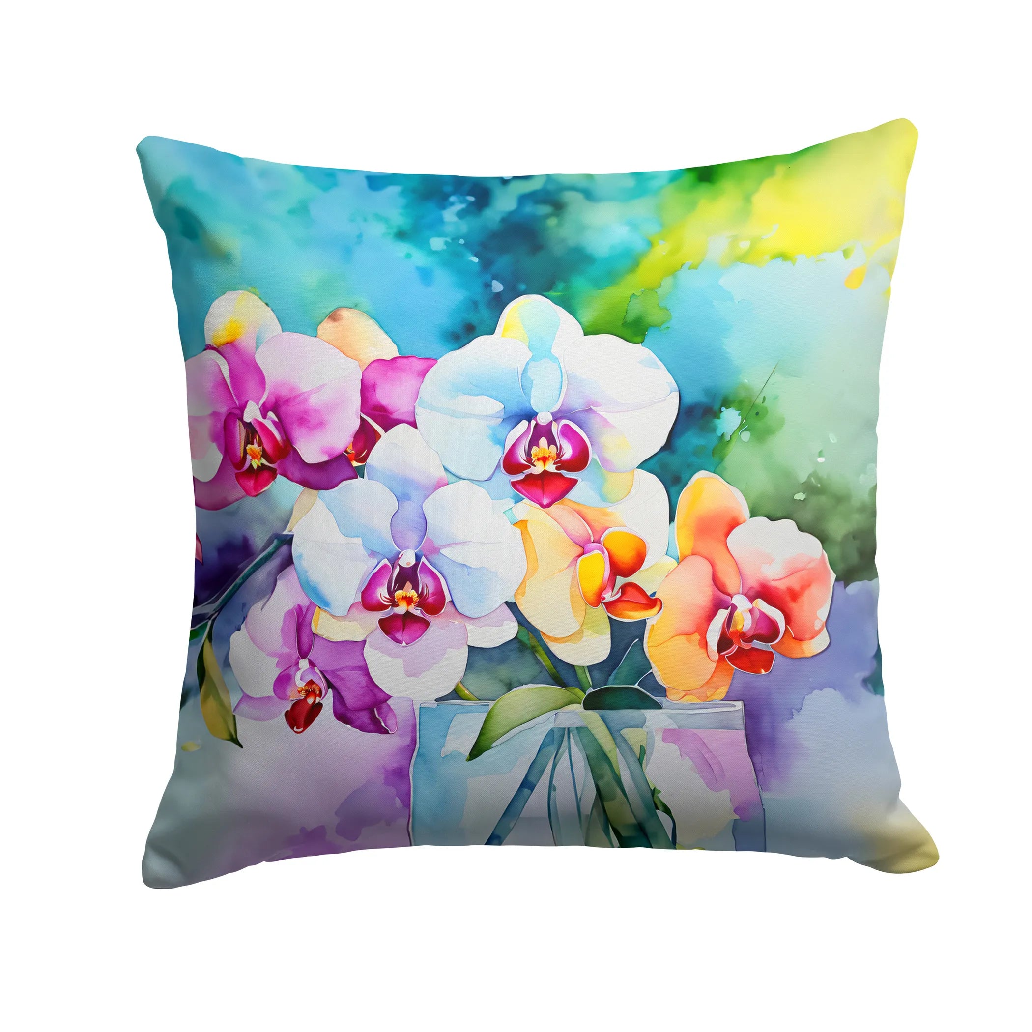 Flowers in Watercolor Throw Pillow - Pack Of: 1 | Collection name: Flowers in watercolor