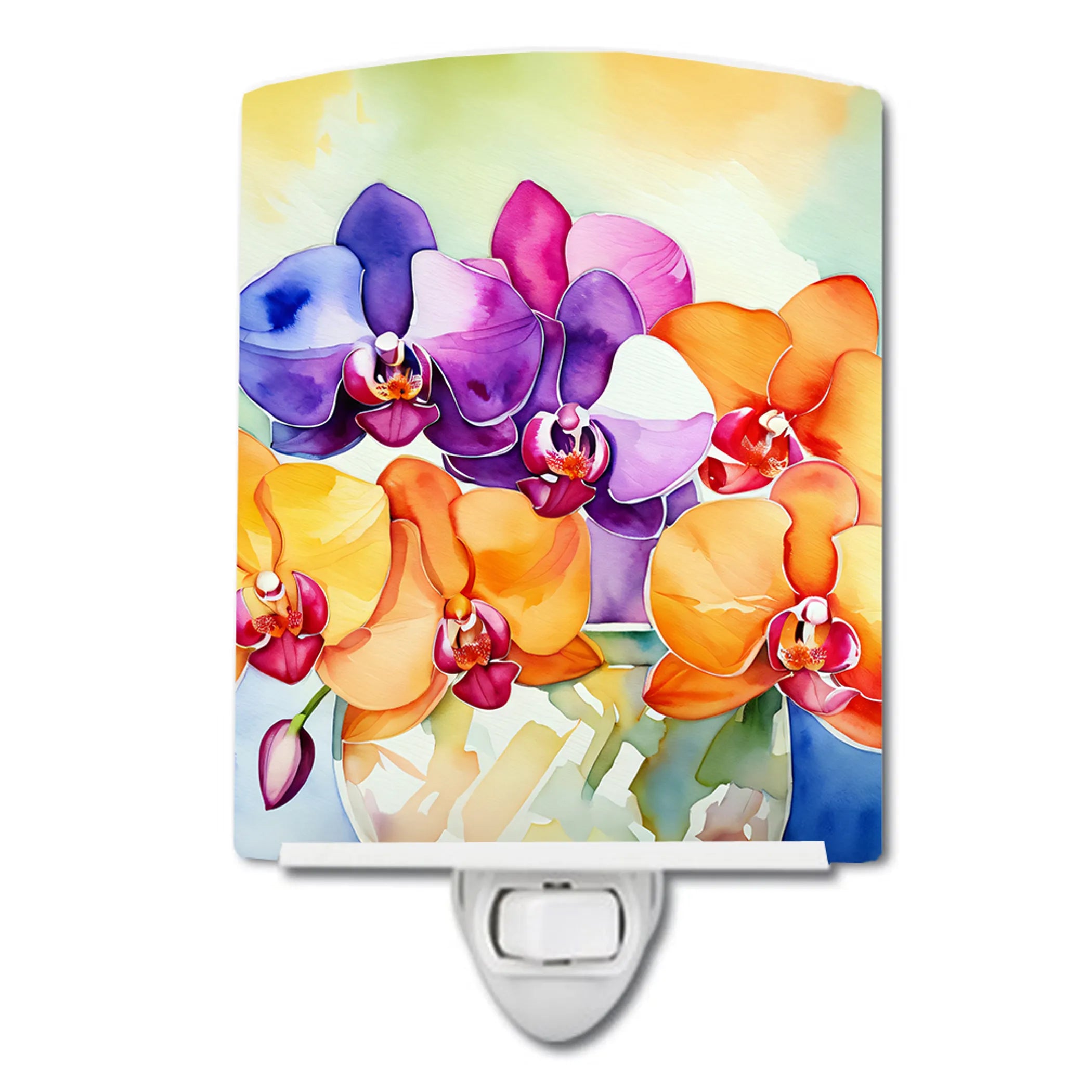 Flowers in Watercolor Ceramic Night Light - Pack Of: 1 | Collection name: Flowers in watercolor