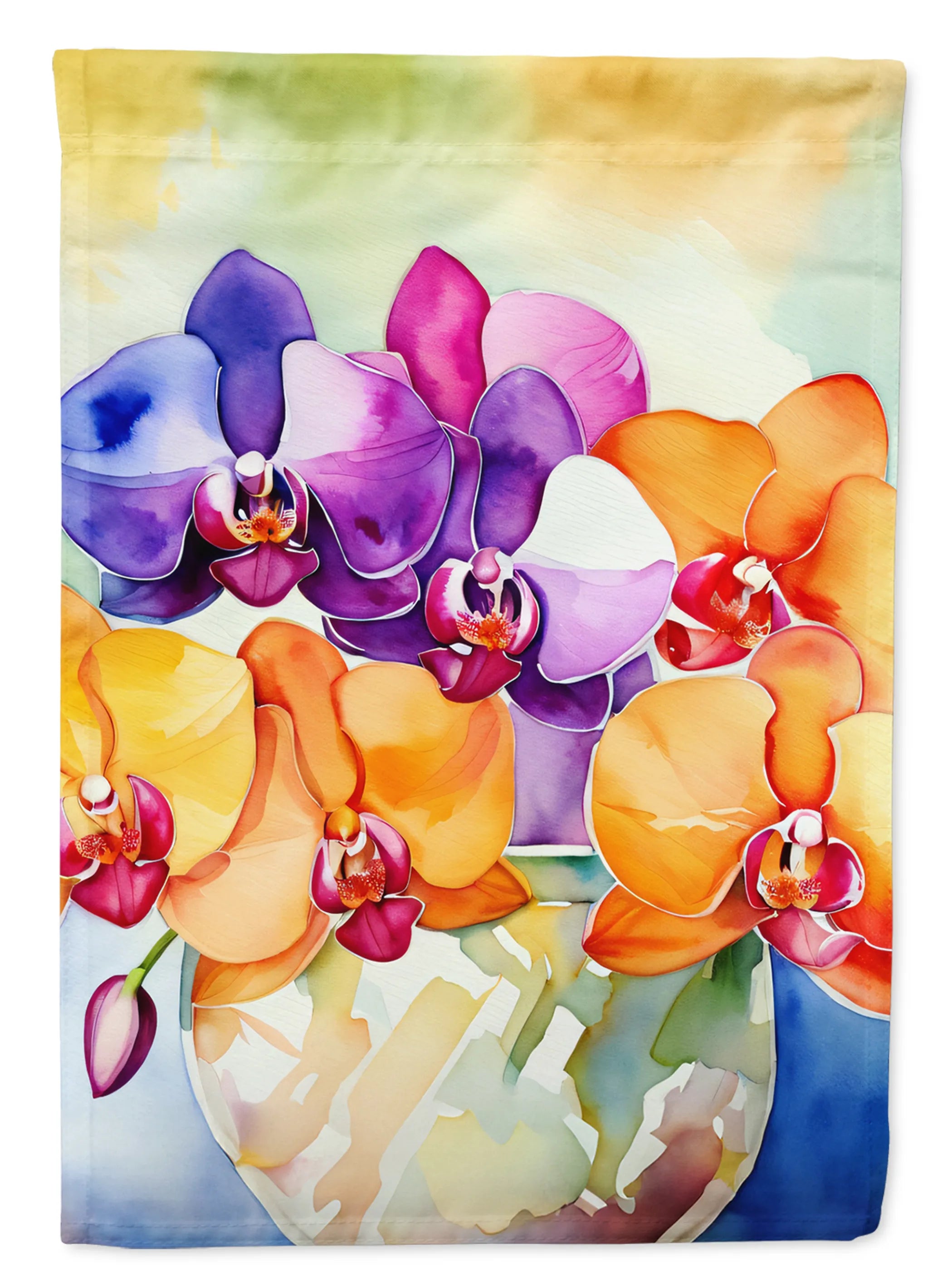 Flowers in Watercolor Decorative Flag - Pack Of: 1 | Collection name: Flowers in watercolor