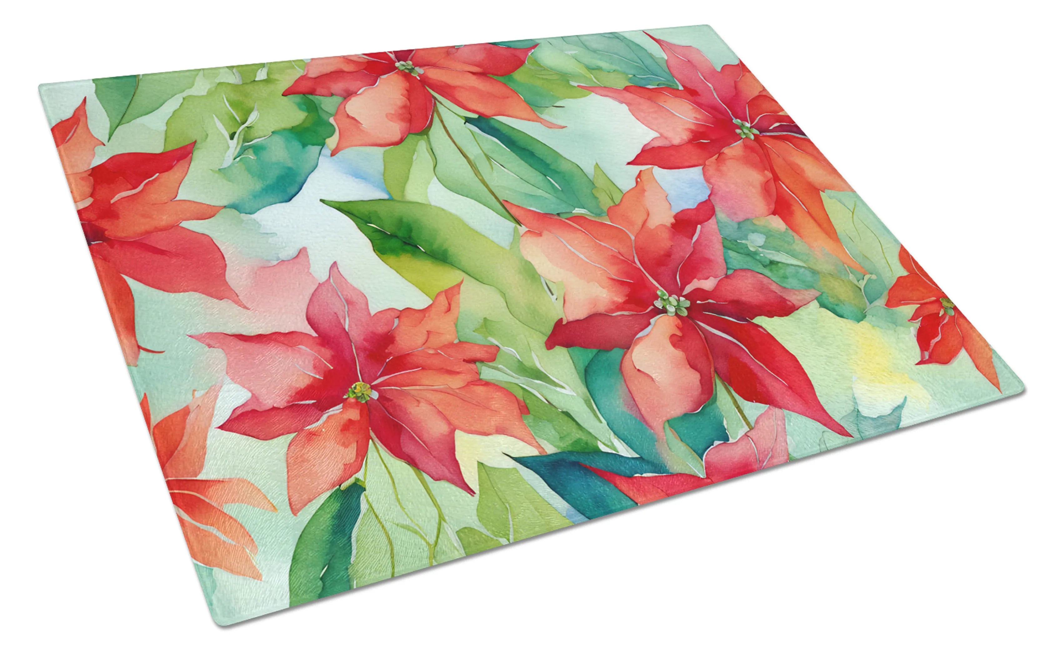 Flowers in Watercolor Glass Cutting Board - Size: LARGE | Pack Of: 1 | Collection name: Flowers in watercolor